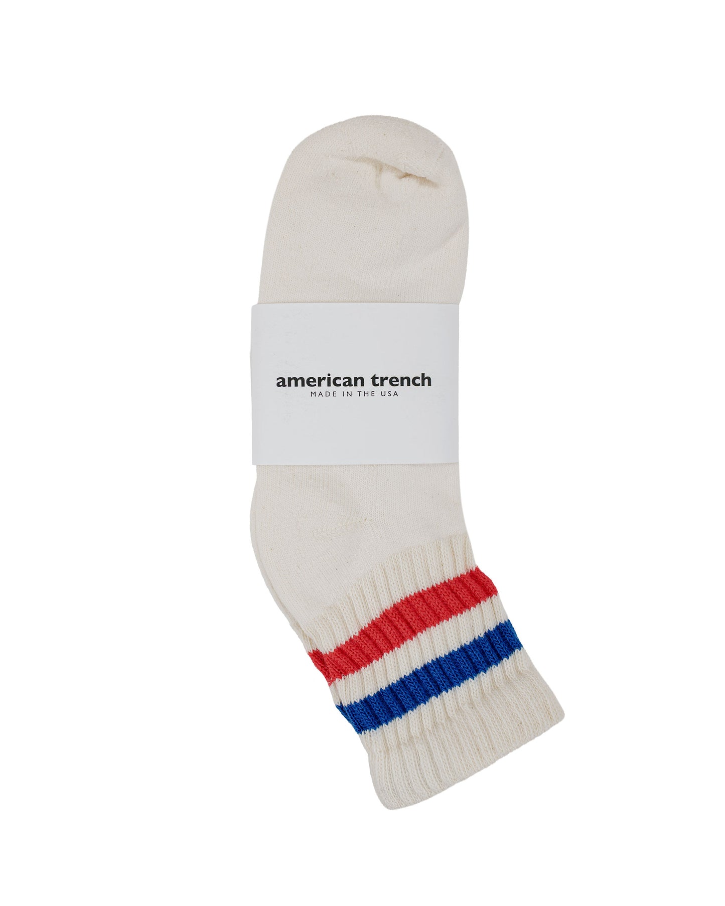 lost & found American Trench American Trench The Retro Stripe Quarter Crew Royal/Red