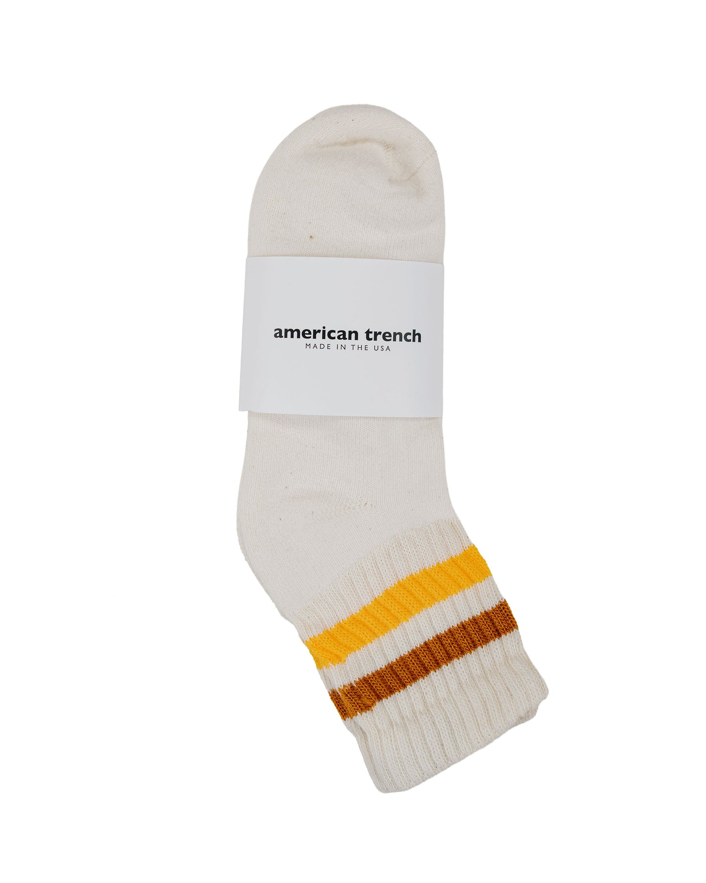 lost & found American Trench American Trench The Retro Stripe Quarter Crew Texas Orange/Gold