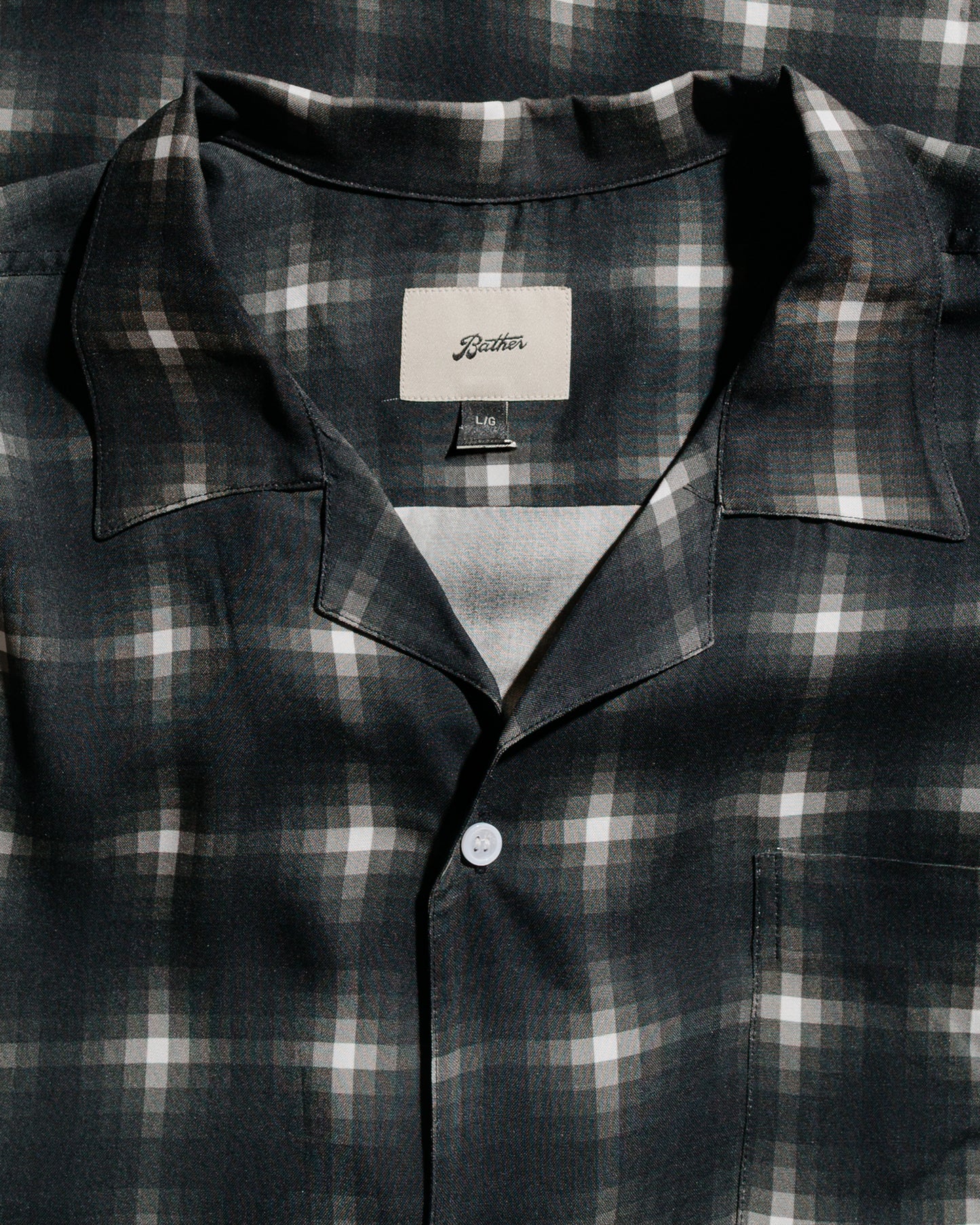 lost & found Bather Bather Onyx Digi Plaid Camp Shirt