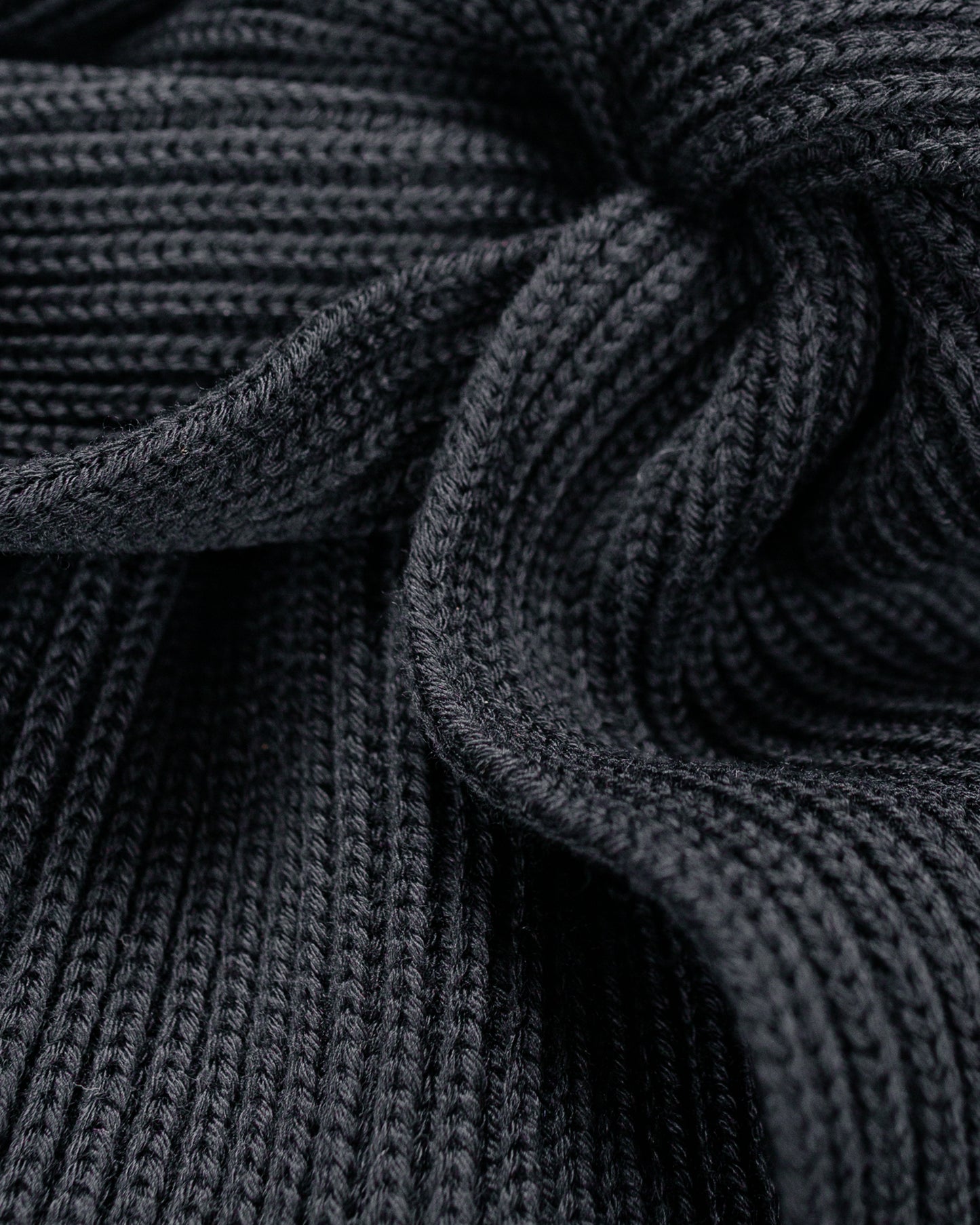 lost & found Batoner Batoner Solid Wool Rib Muffler Black