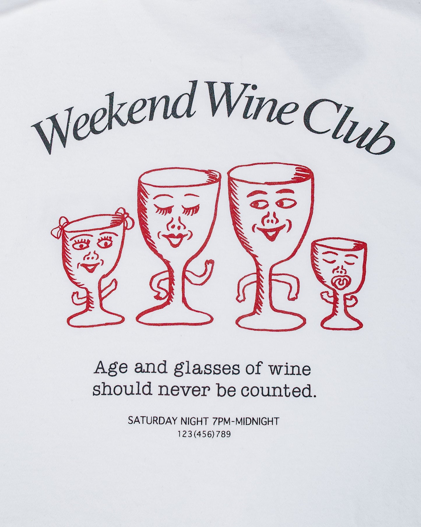 lost & found Beams Japan Beams Japan Hongama 'Weekend Wine Club' T-Shirt White