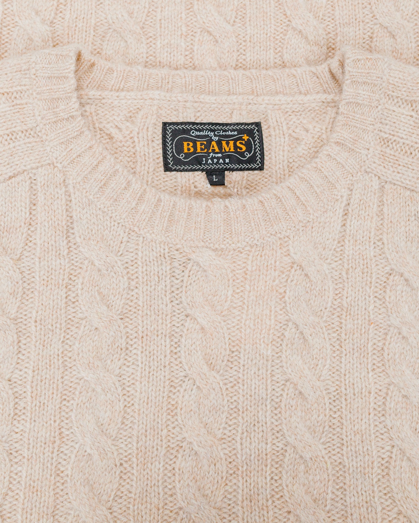 lost & found Beams Plus Beams Plus Cable Crew 5G Beige