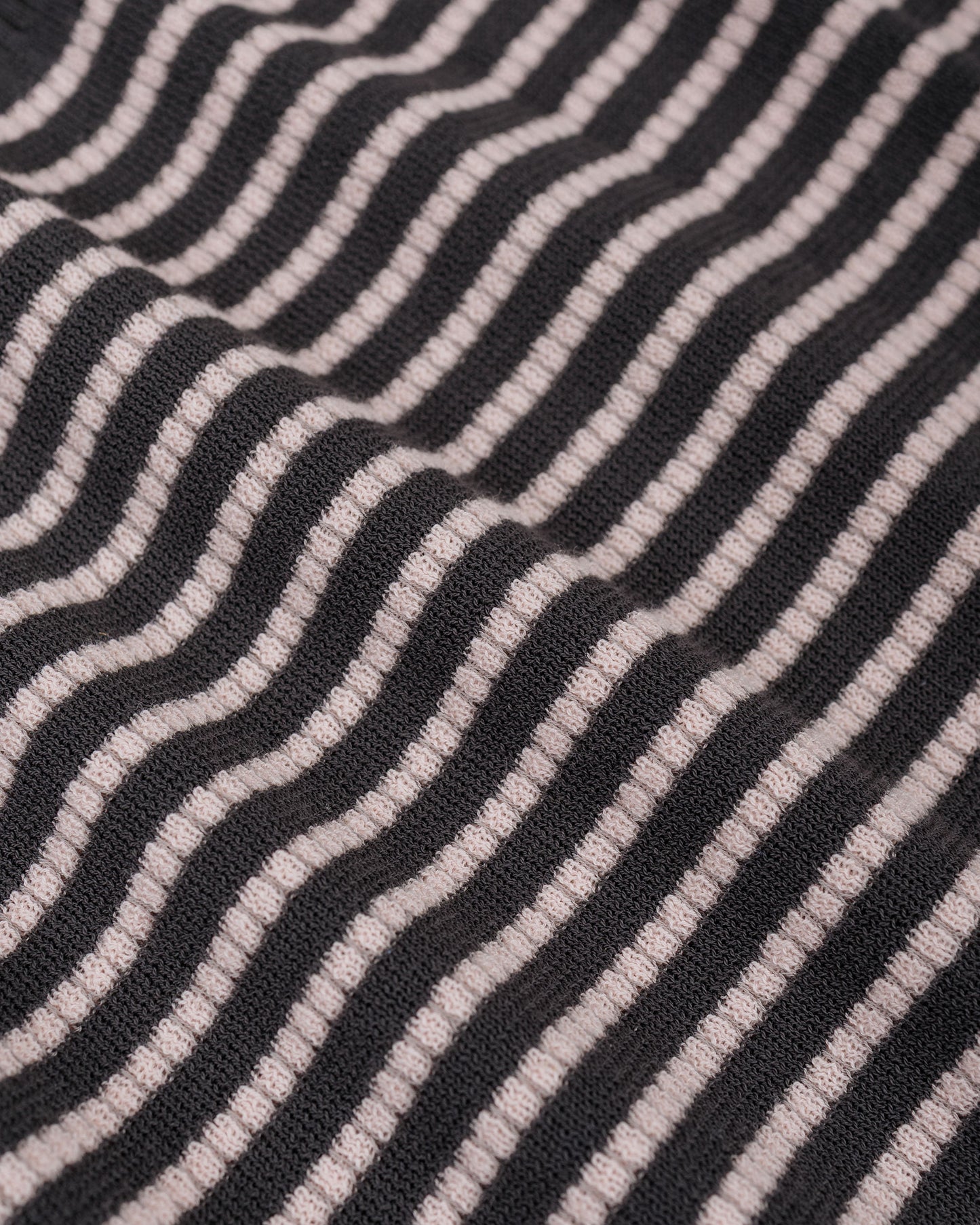 lost & found Beams Plus Beams Plus Knit Tee Dot Pattern Jacquard Charcoal Grey