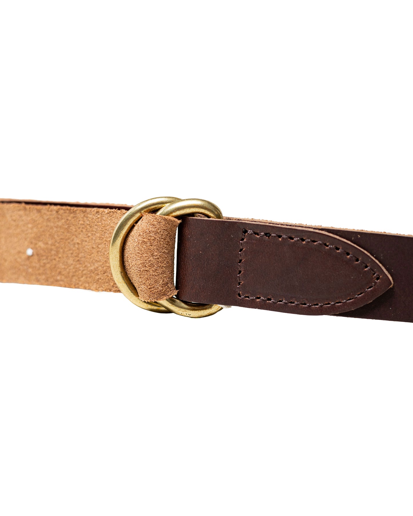 Beams Plus Leather Double Ring Belt Dark Brown