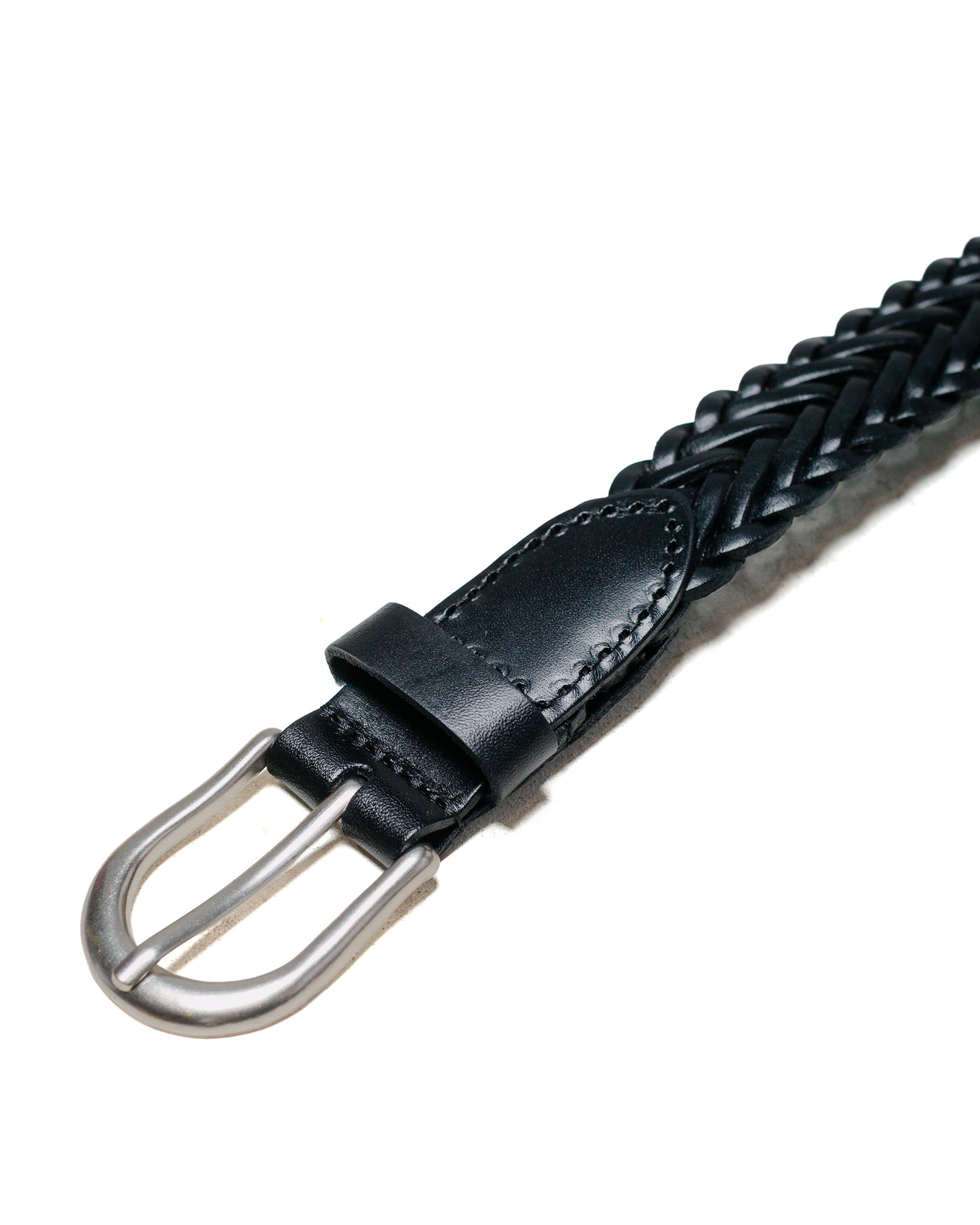 lost & found Beams Plus Beams Plus Leather Mesh Belt Black