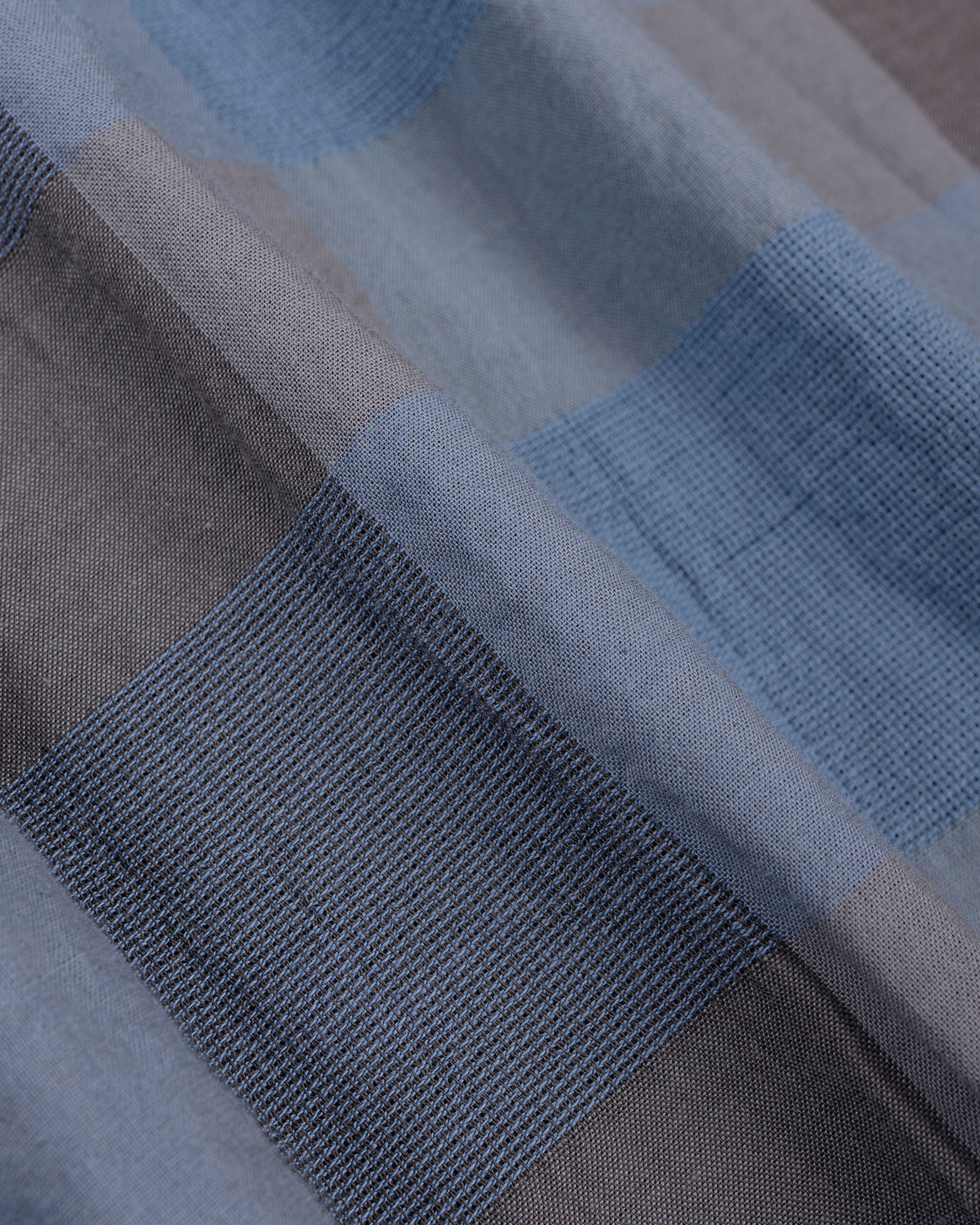 lost & found Beams Plus Beams Plus Open B.D. Indigo Panama Weave Plaid Indigo