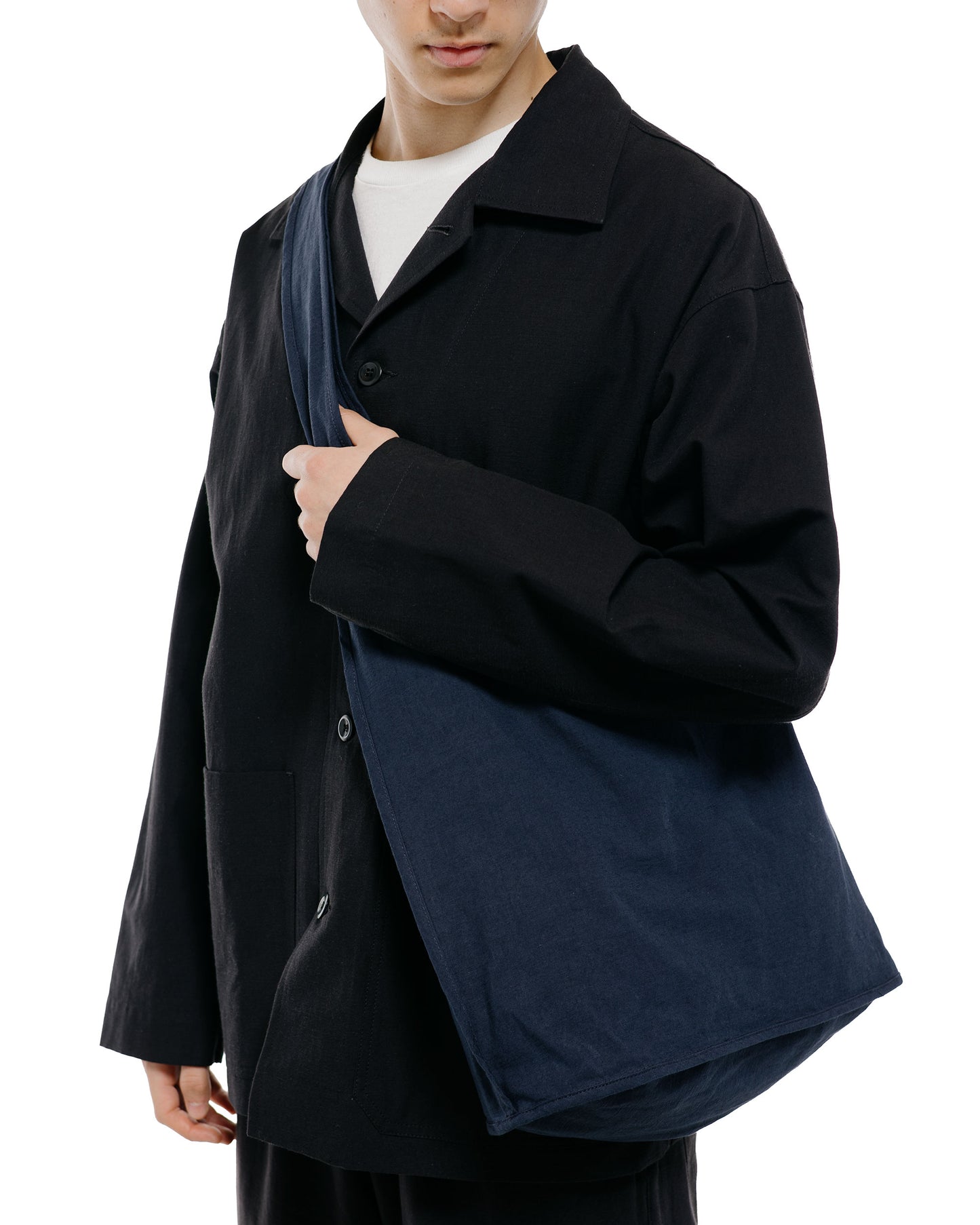 Body of Work Heron Bag Nep Cotton Linen Navy