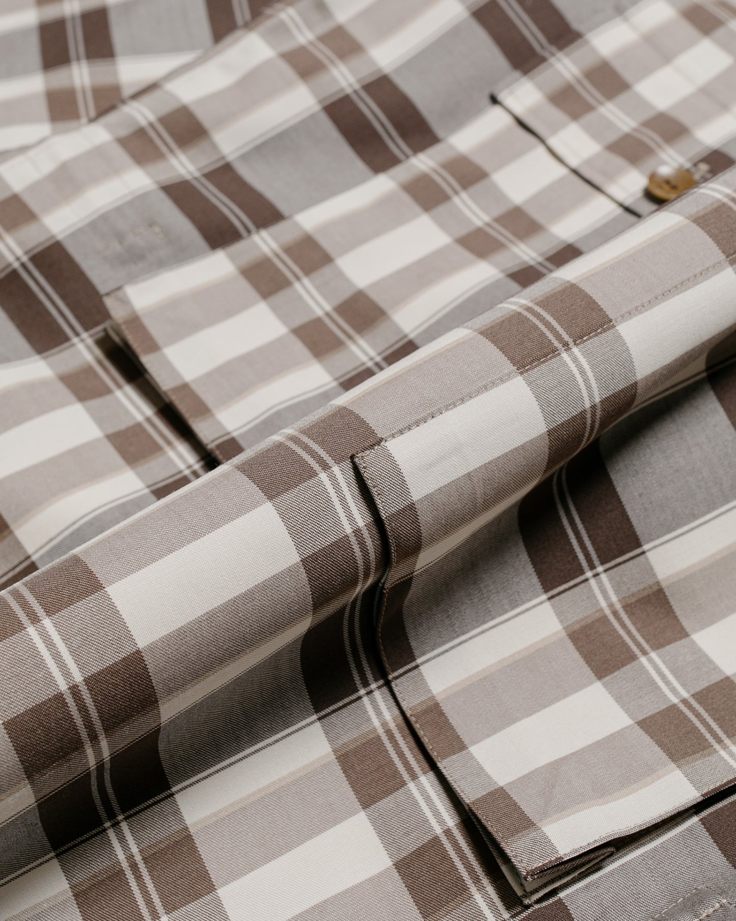 lost & found Cohérence Cohérence Vernon-D Antique Wool Gabardine Jacket Beige Check