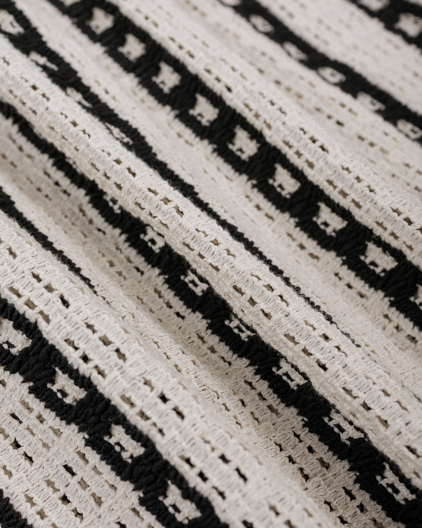 lost & found Engineered Garments Engineered Garments Basque Shirt White/Black Stripe CP Crochet