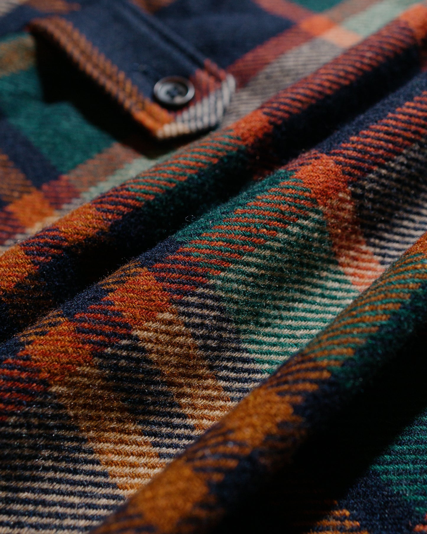 lost & found Engineered Garments Engineered Garments Loiter Jacket Navy/Brown Heavy Wool Plaid
