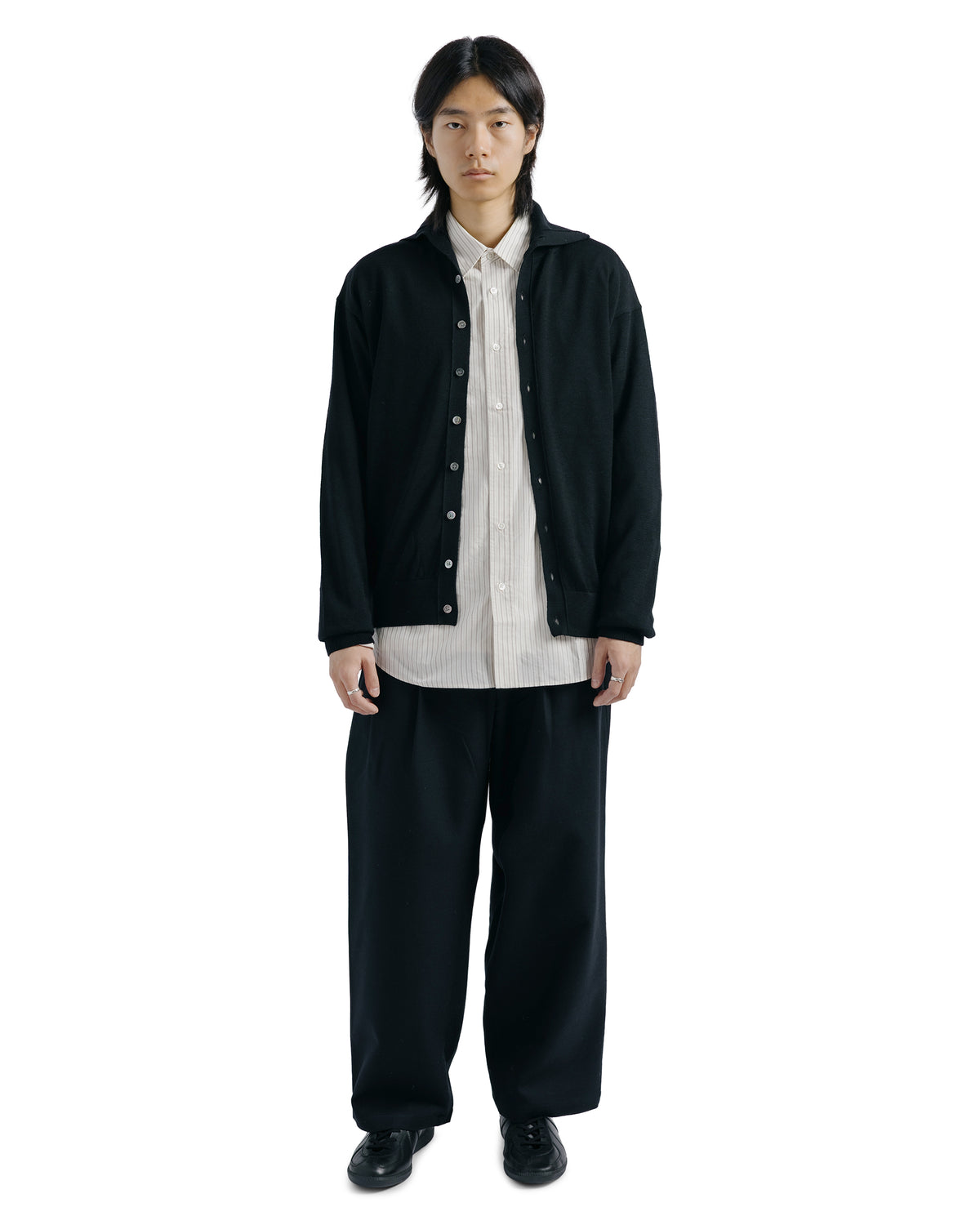 Ernie Palo Polo Knit Cardigan Black