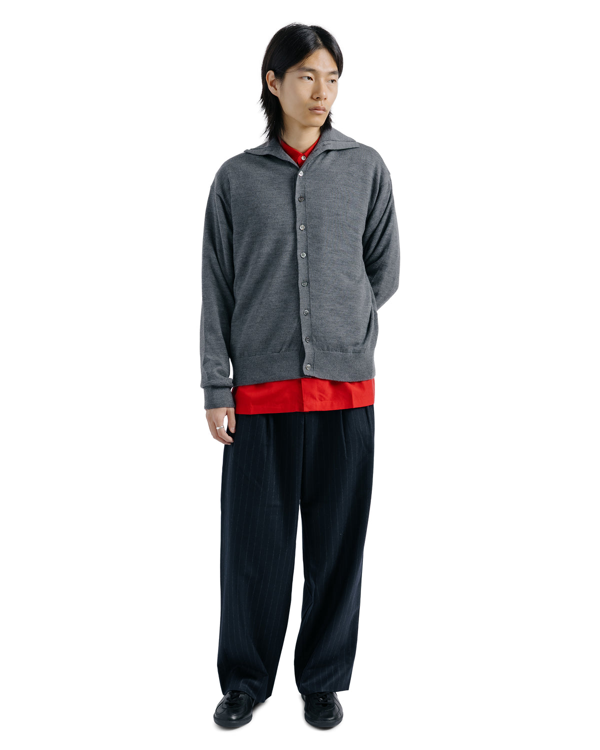 Ernie Palo Polo Knit Cardigan Grey