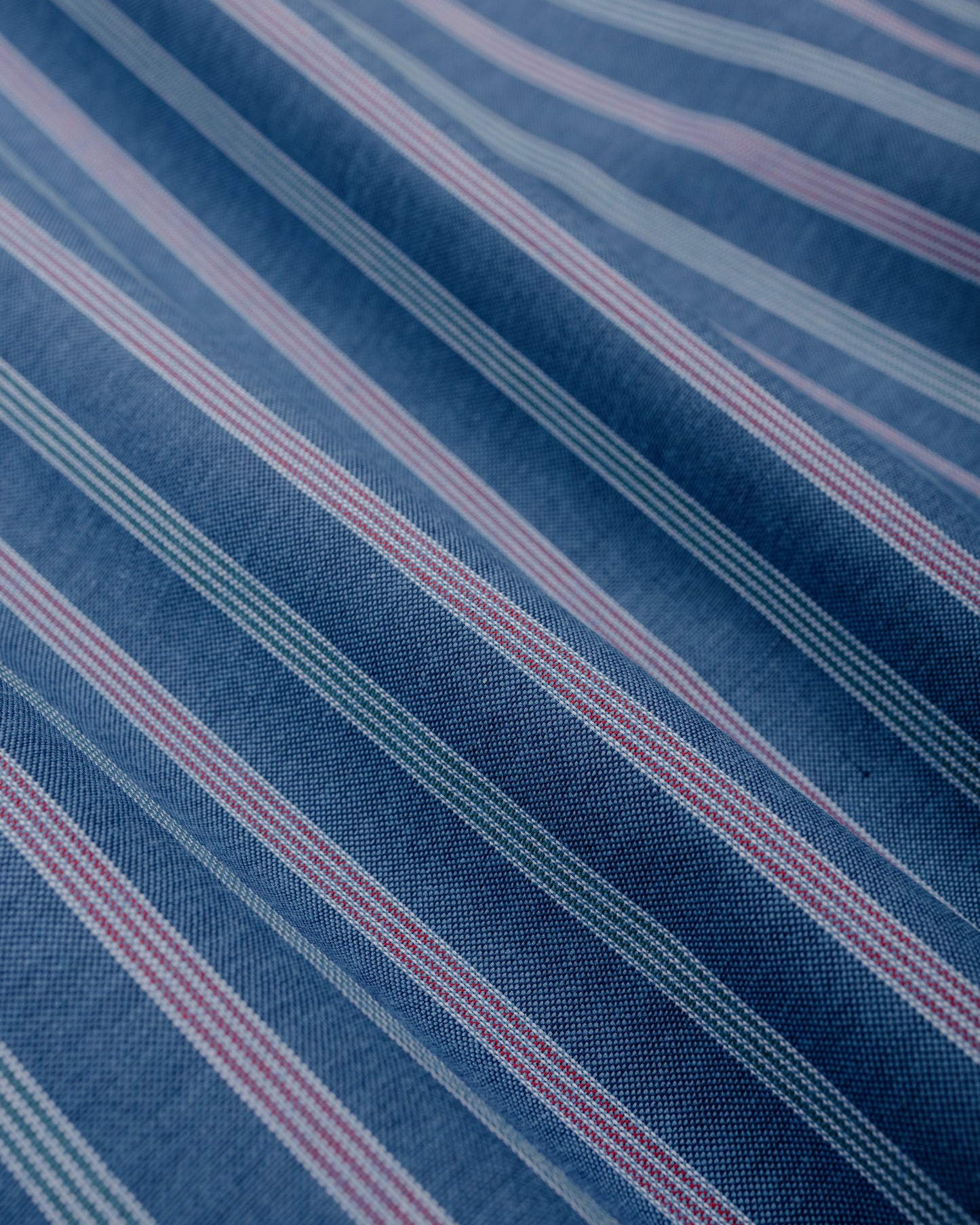 lost & found Randy's Garments Randy's Garments 3-Pocket Work Shirt Cotton Stripe Jacquard Oxford Cloth Blue