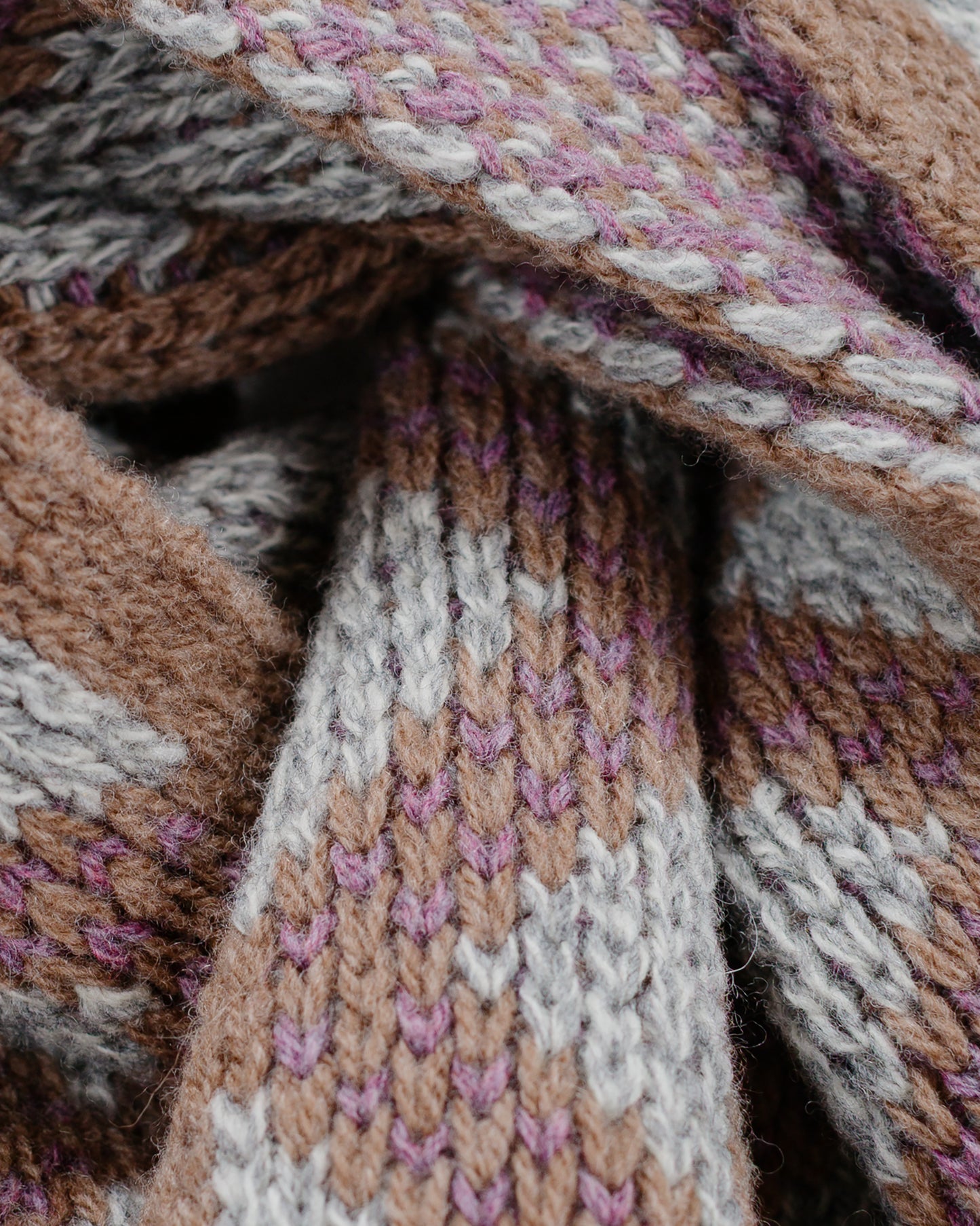 lost & found Found Feather Found Feather Geo Scarf Italian Donegal Wool Brown