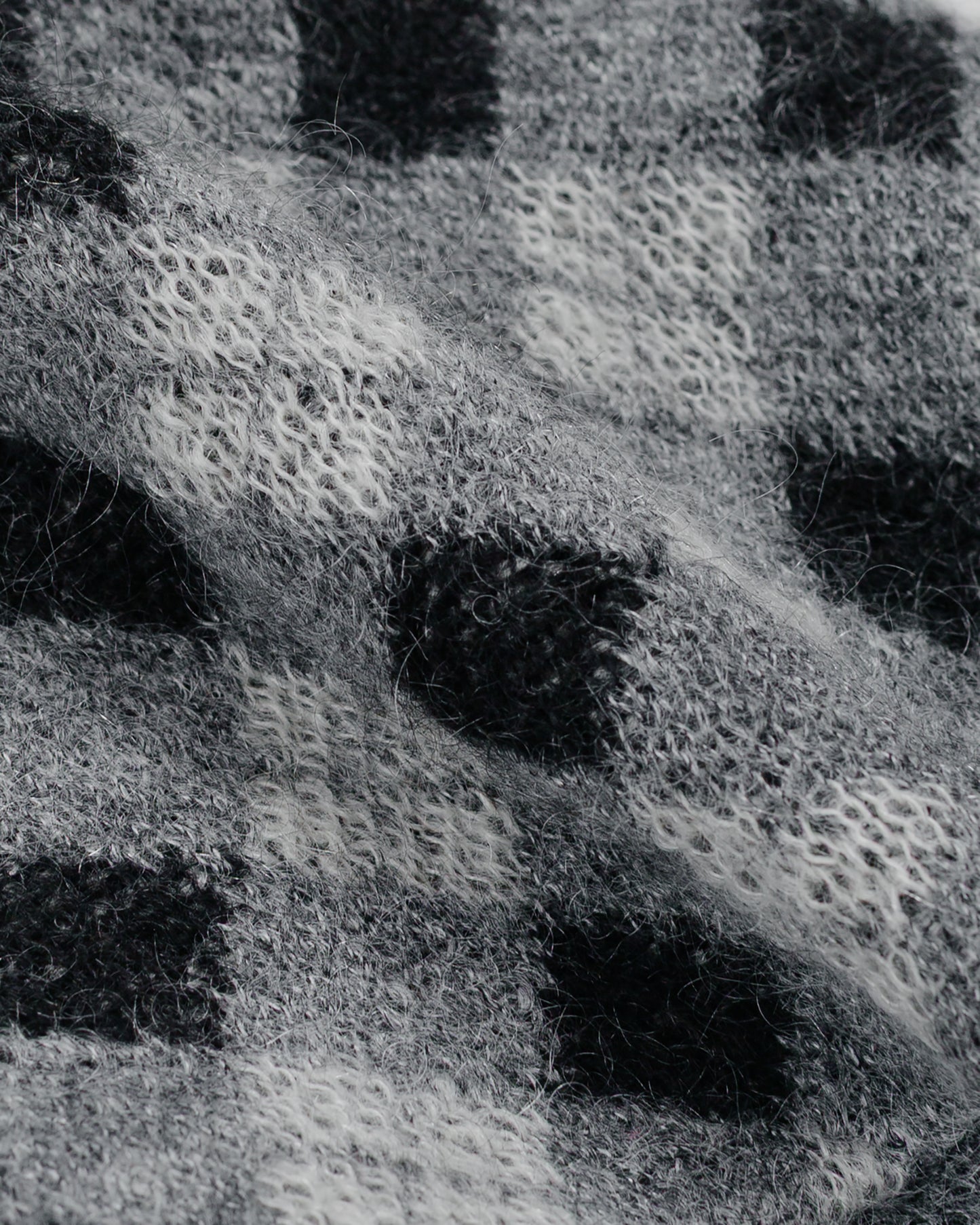 Found Feather Mohair Skully Argyle Black