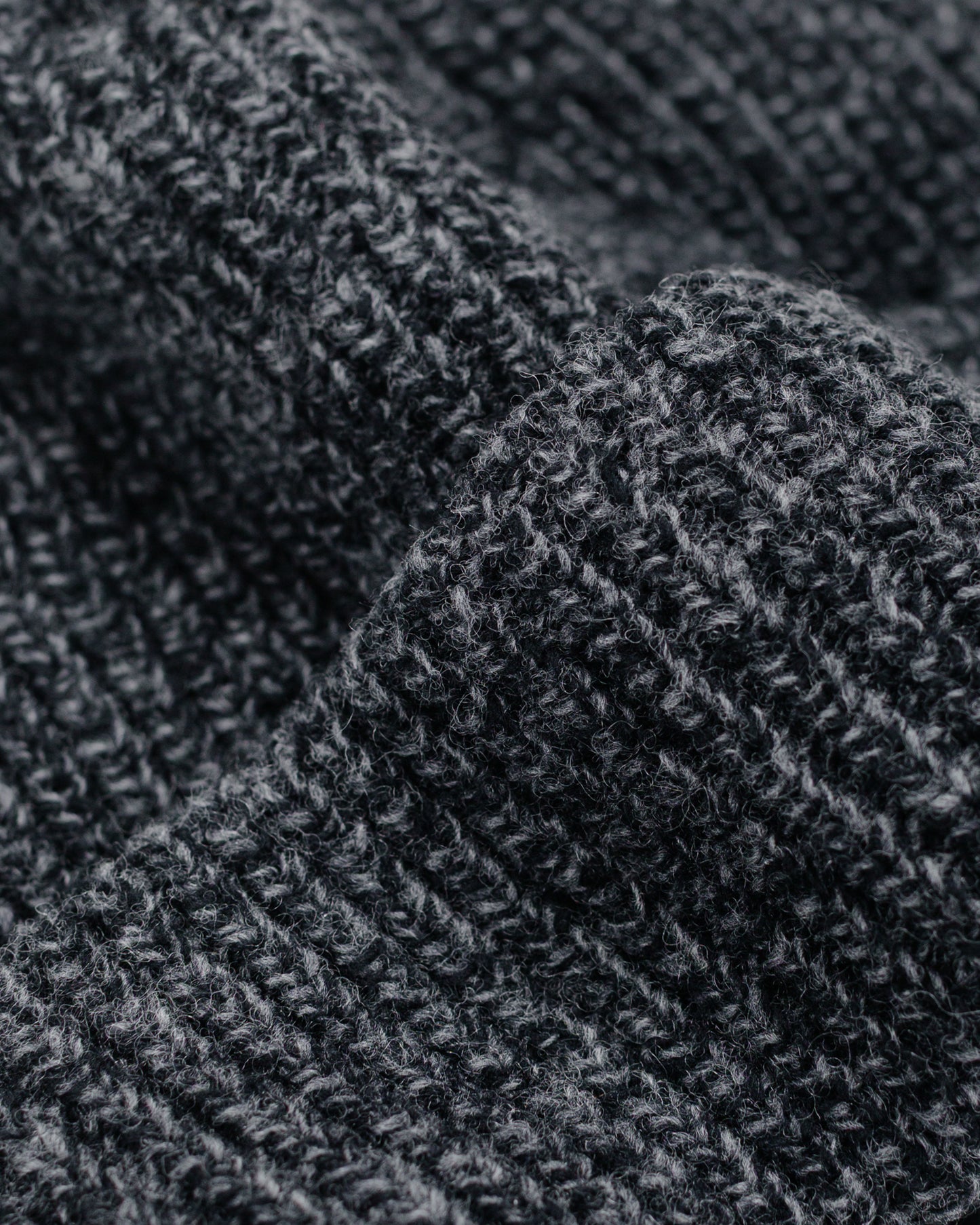 Found Feather Oversized Watch Cap Italian Merino Wool Charcoal