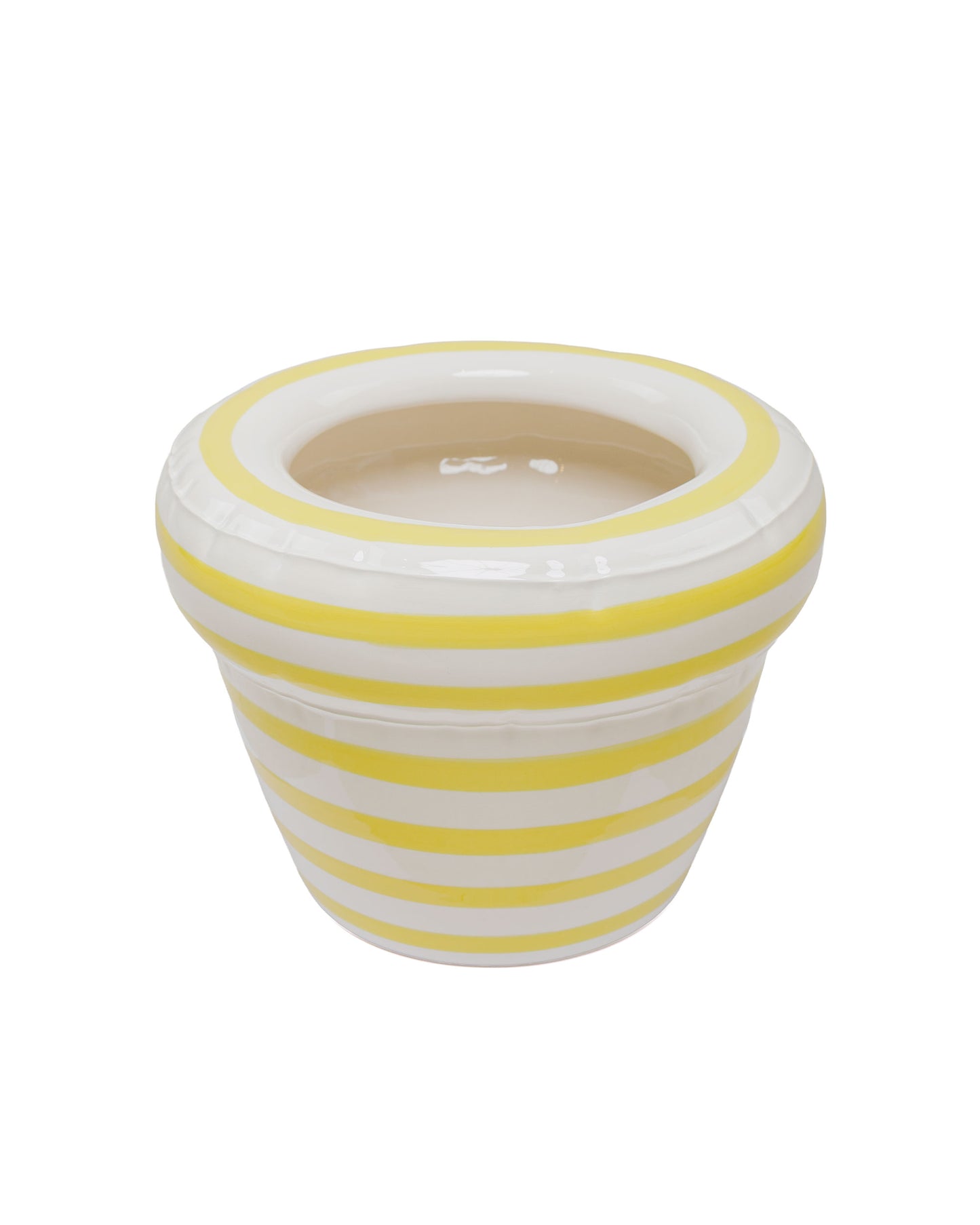 lost & found Home Studyo Home Studyo Planter 'Pierre' Stripes Lemon Gloss