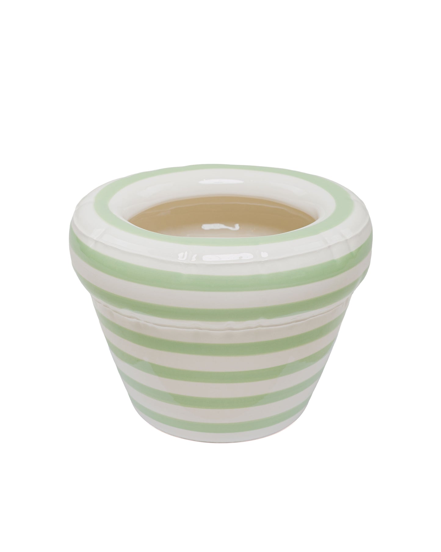 lost & found Home Studyo Home Studyo Planter 'Pierre' Stripes Pistache Gloss
