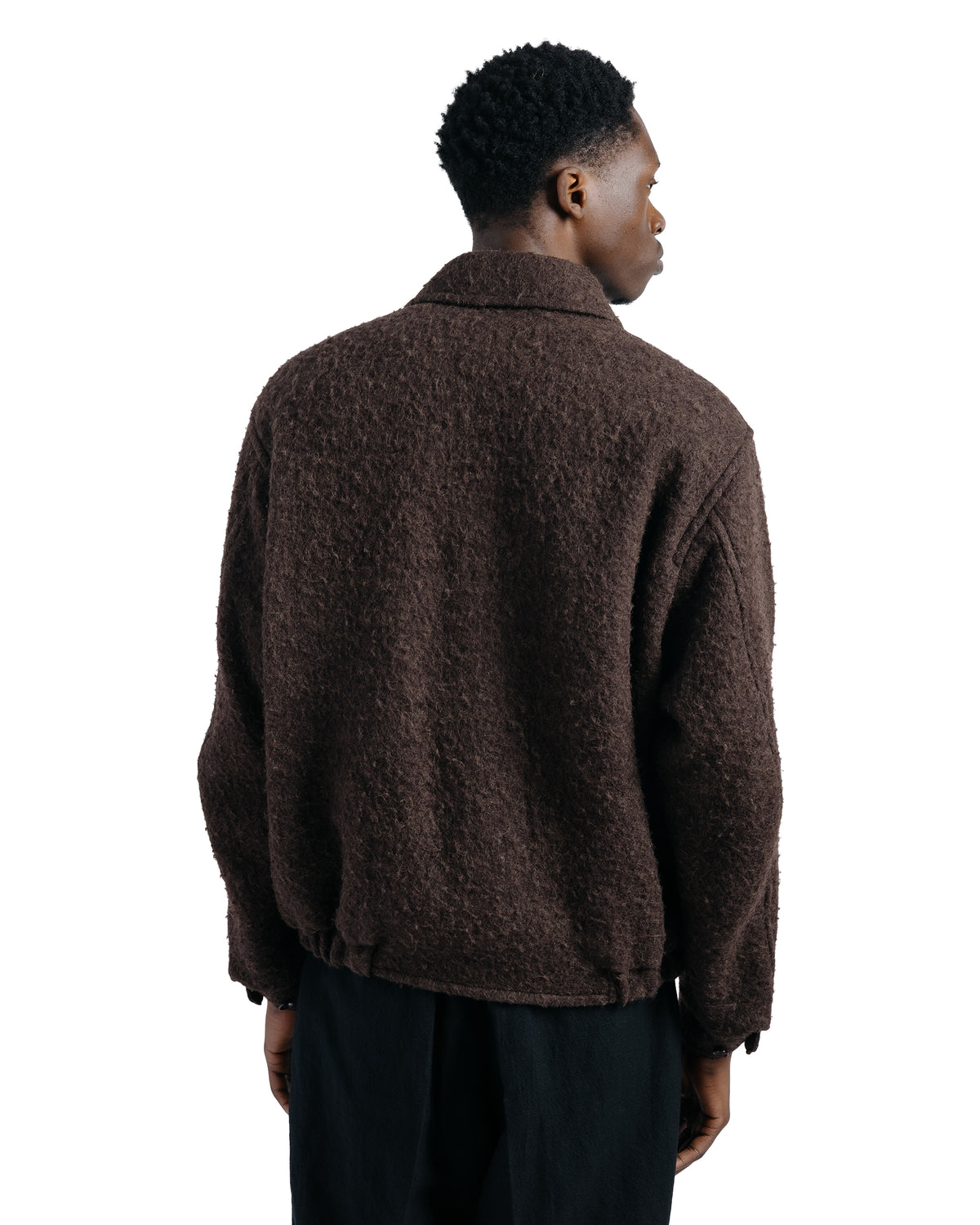 KAPTAIN SUNSHINE Napping Wool Zip Blouson Top Brown