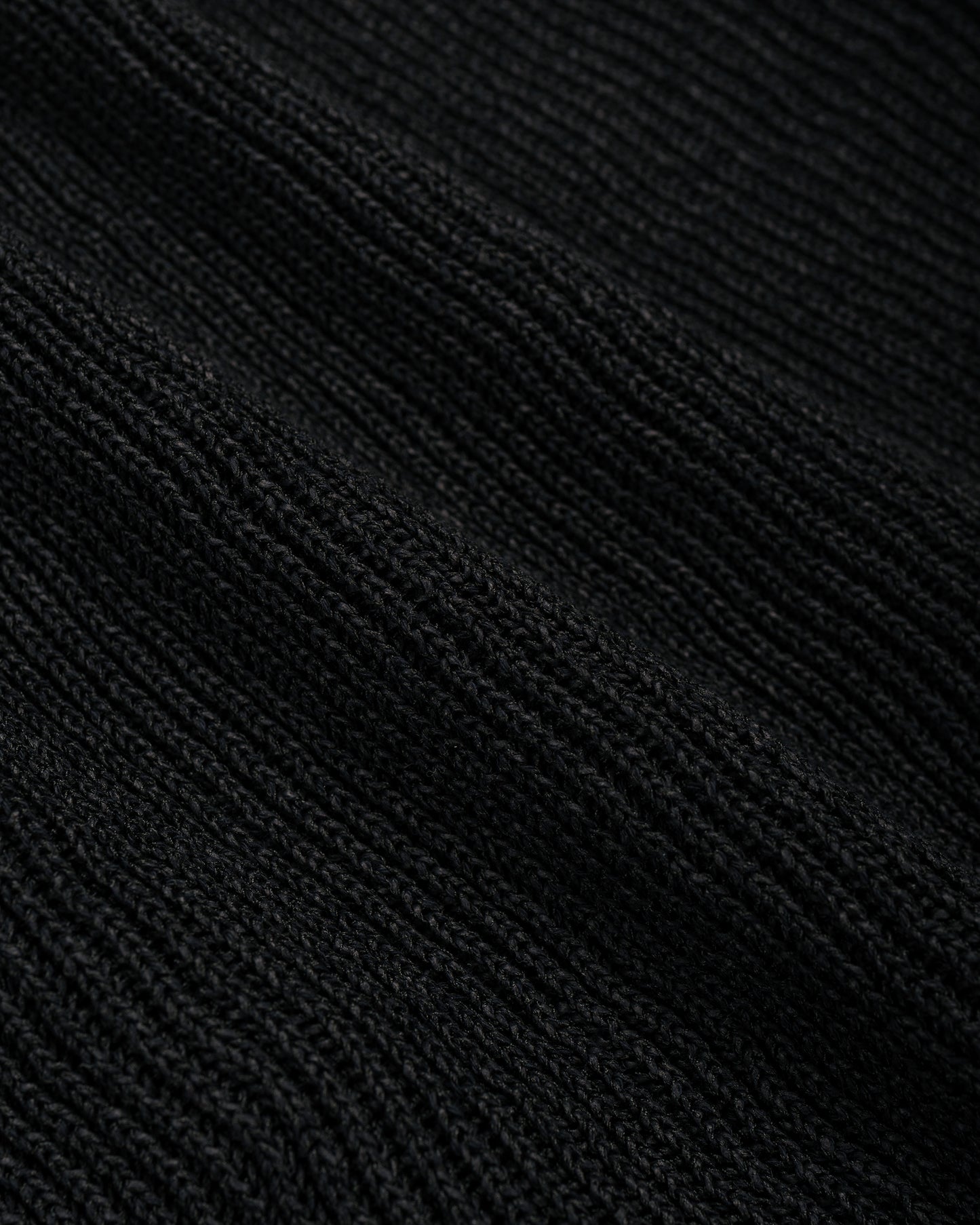lost & found MARKAWARE MARKAWARE Organic Cotton Japanese Paper Silk Yarn Skipper Rib Jumper Black