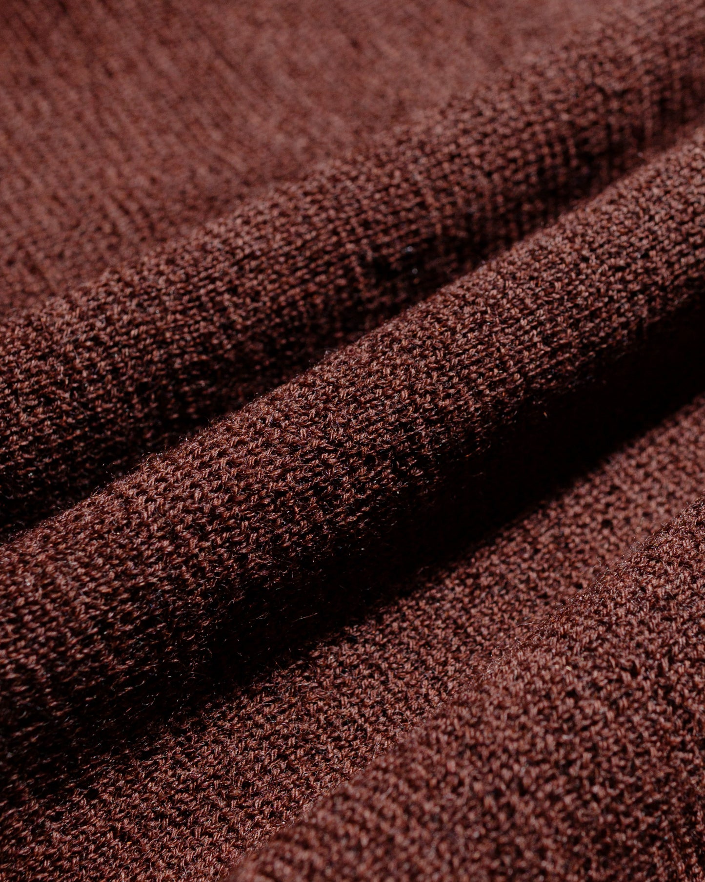 lost & found Margaret Howell MHL Oversized Knitted Polo Dry Wool Dark Brown