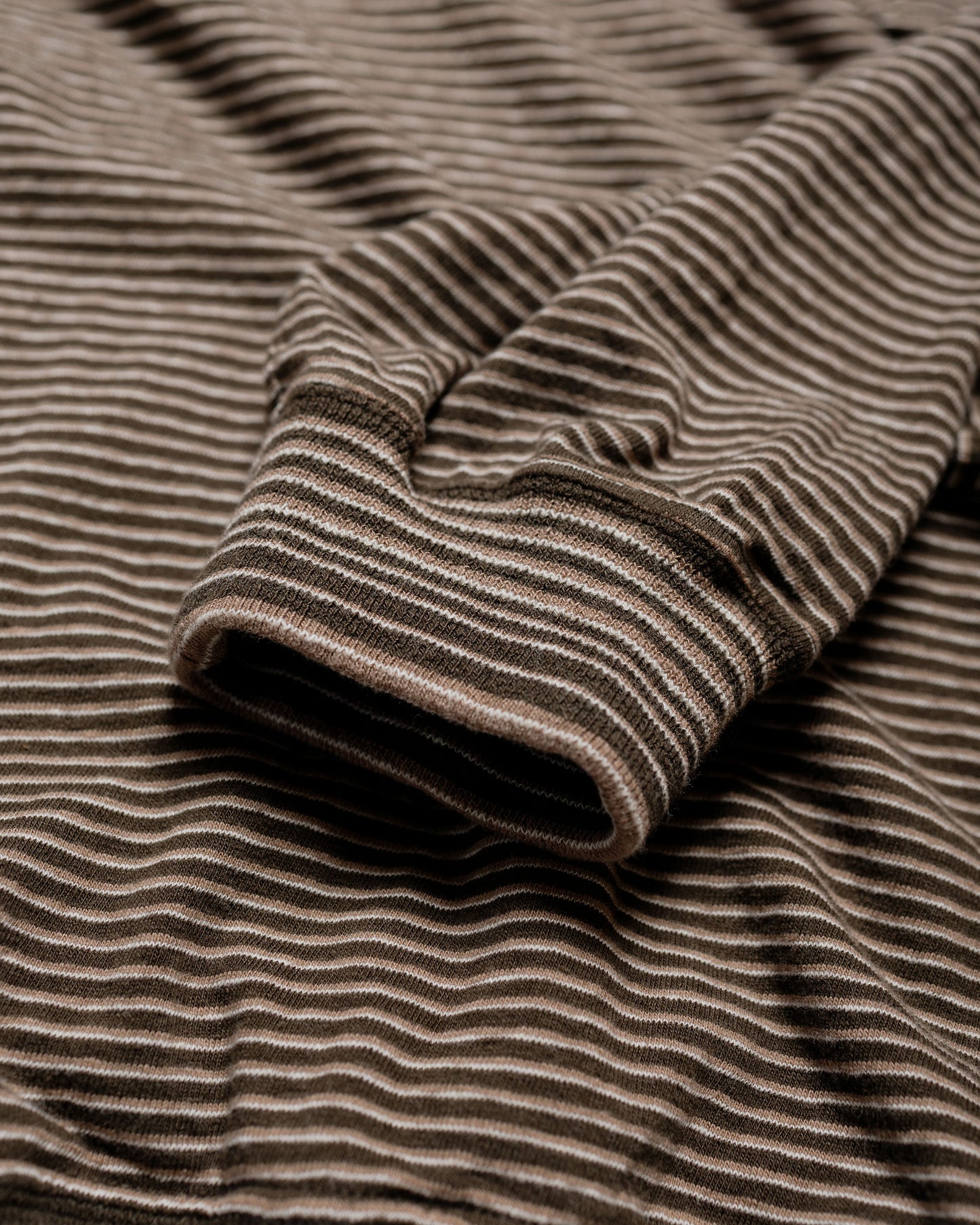 Old Joe Malti Striped Crew Neck Tops Coffee