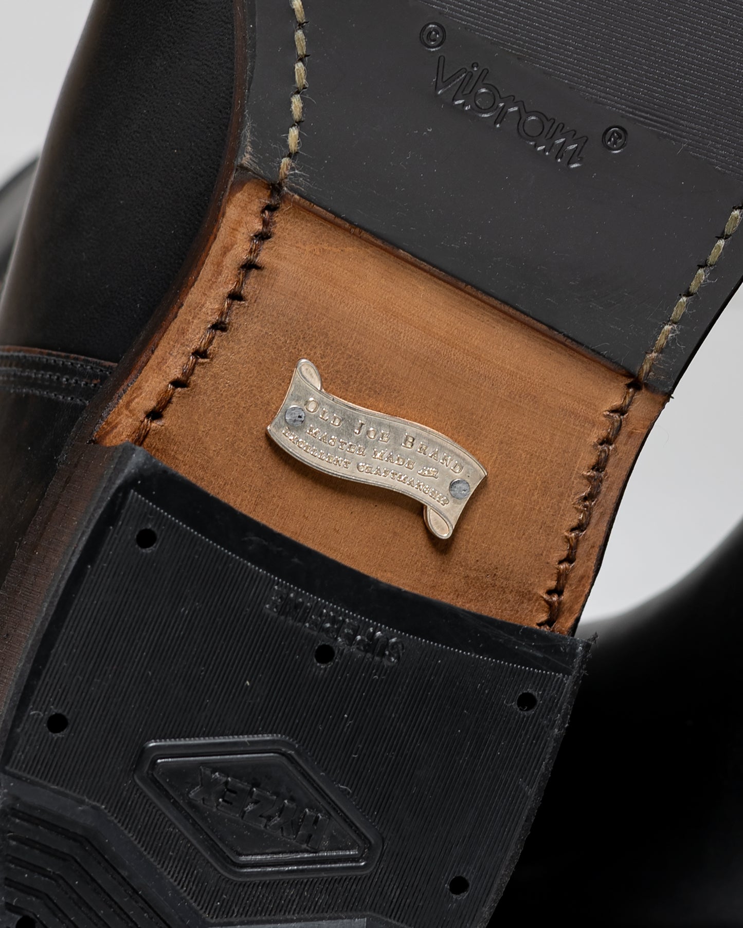 lost & found Old Joe Old Joe 'The Engineer' Artisan Leather Engineer Boots Black Brown Horse Butt