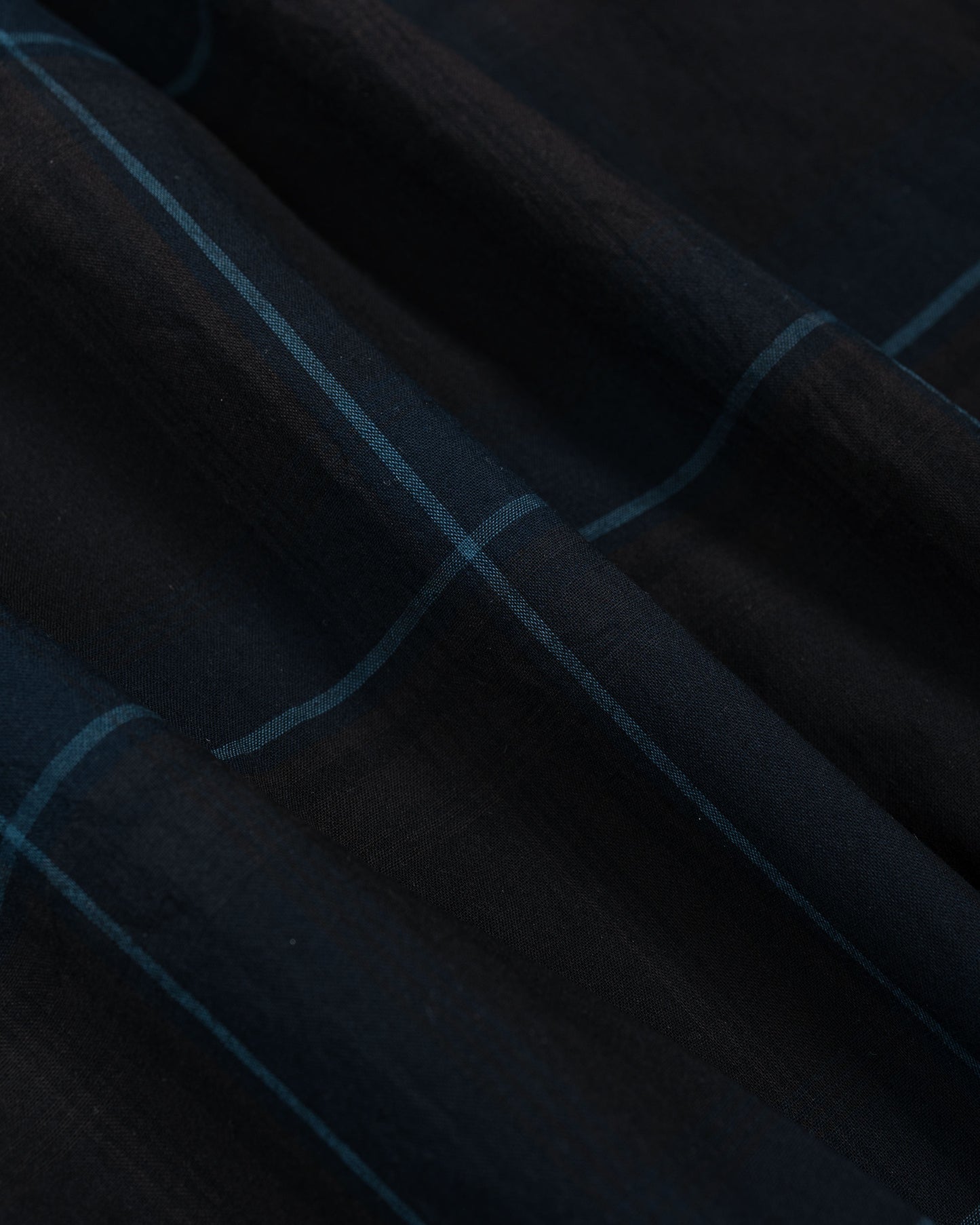 lost & found Sage de Cret Sage de Cret Organic Cotton Madras Pigmnet CT Long Regular Collar Shirt Navy