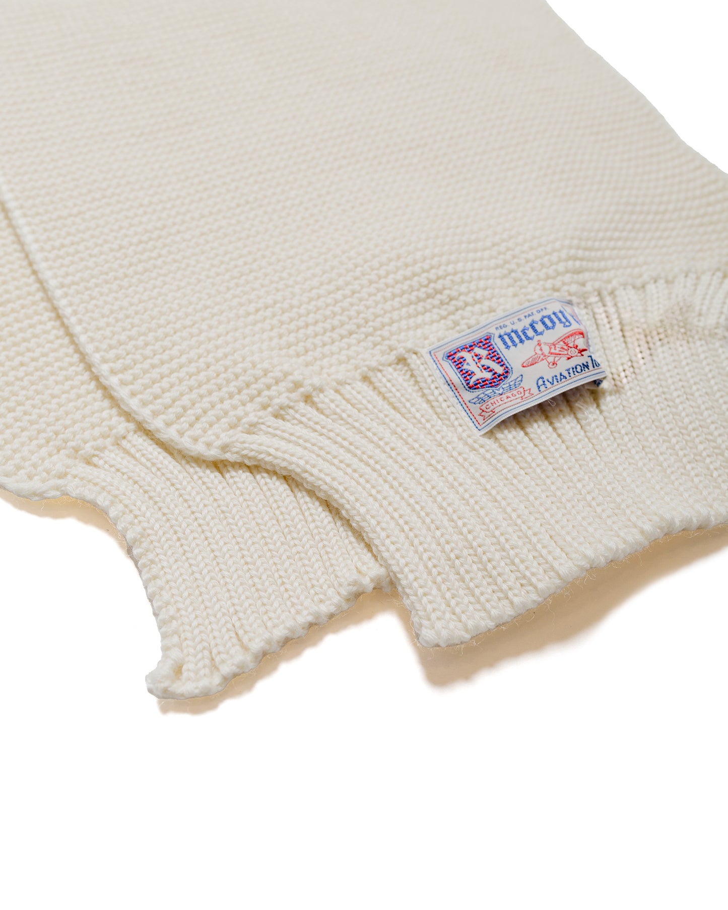 lost & found The Real McCoy's The Real McCoy's MA24103 Scarf, Wool-Knit Ecru