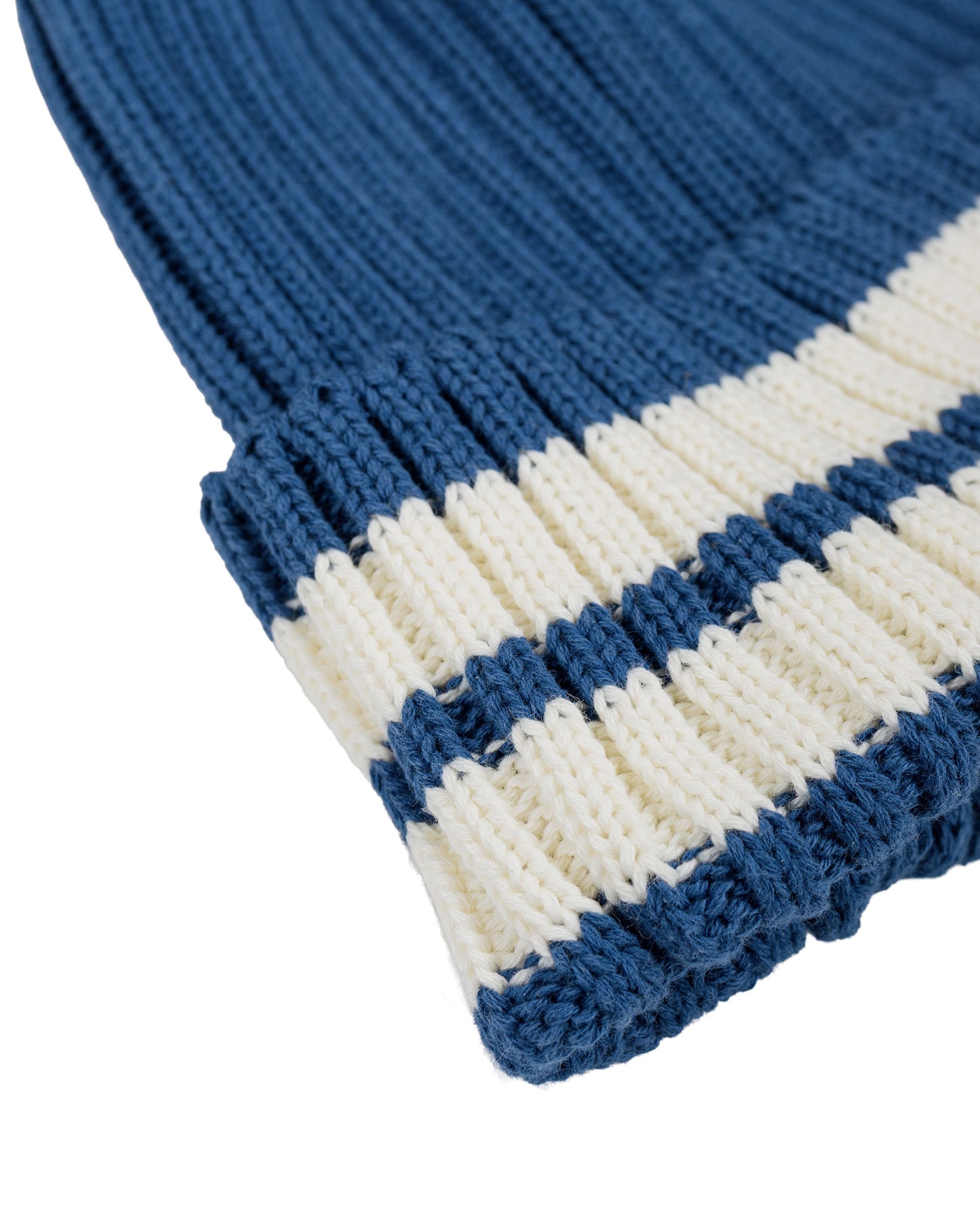 lost & found The Real McCoy's The Real McCoy's MA26015 Striped Cotton Knit Cap Blue