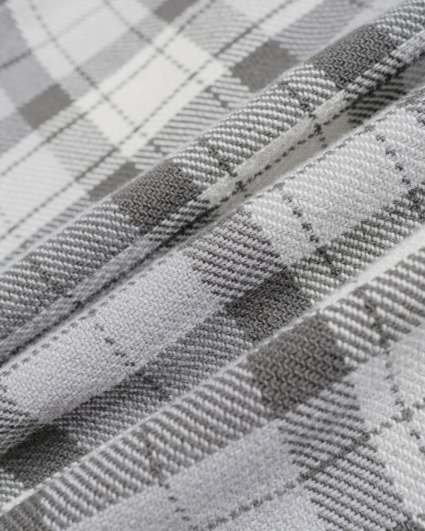 lost & found The Real McCoy's The Real McCoy's MS24007 8HU Block Check Summer Flannel Shirt Snow Gray