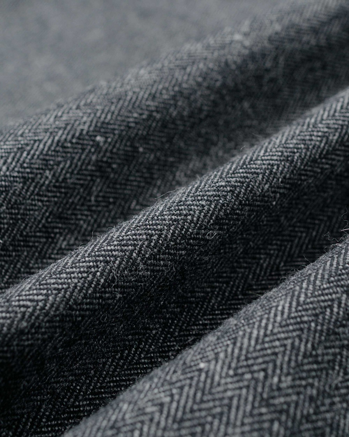 lost & found Wanze Wanze Chore Shirt Cotton Wool Herringbone Grey