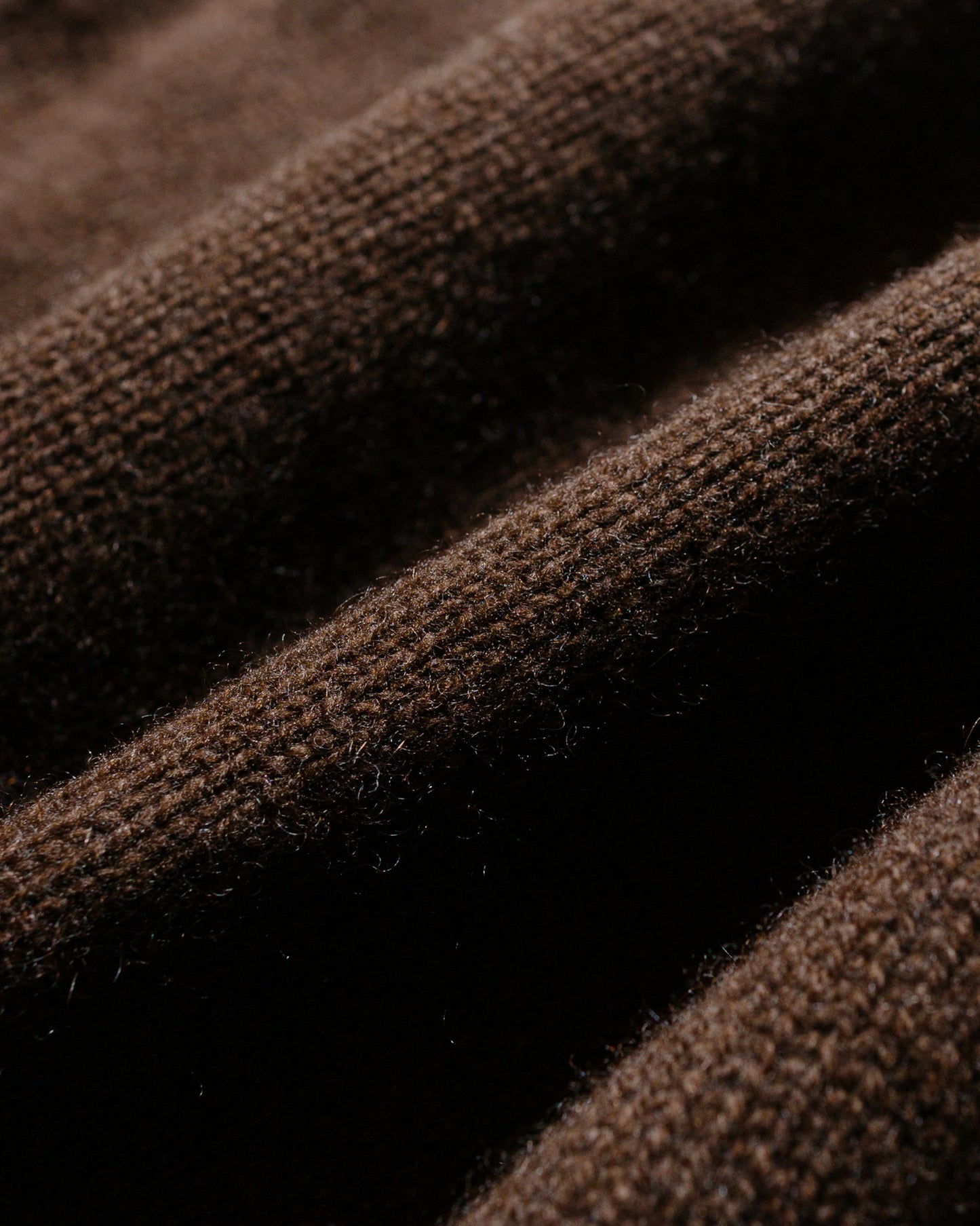 lost & found evan kinori evan kinori Crewneck Cardigan Undyed Yak Wool Dark Brown