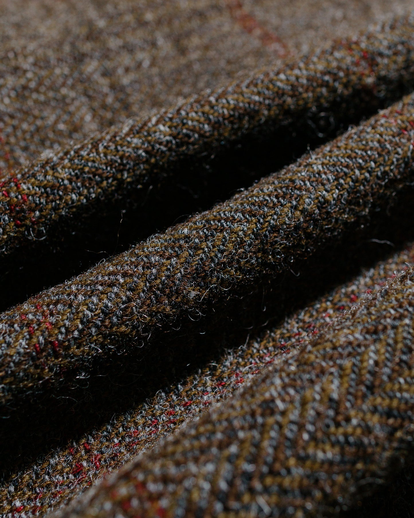 lost & found evan kinori evan kinori Field Shirt Two Wool Herringbone Check Dark Olive/Charcoal