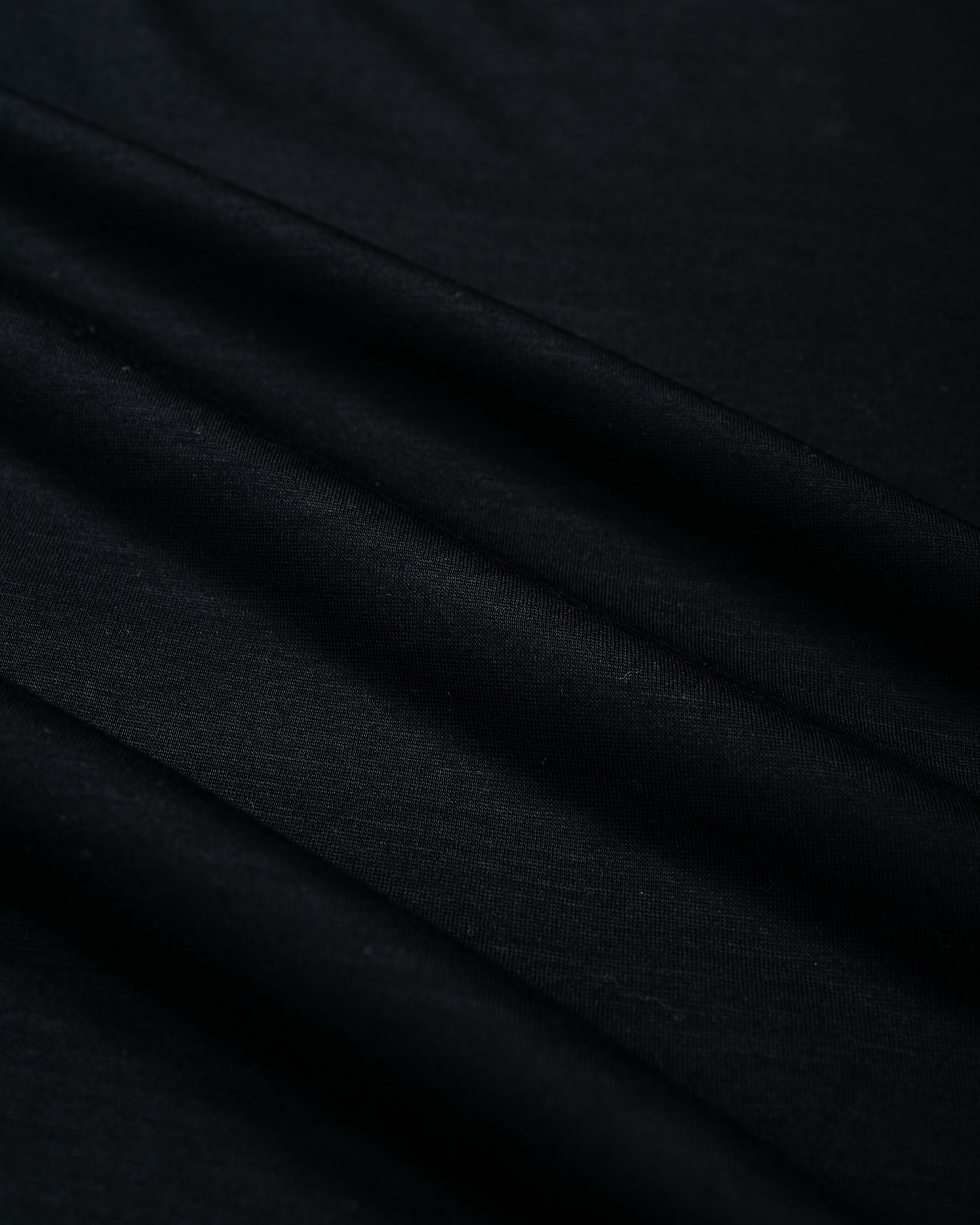 lost & found MARKAWARE marka Crew Neck Tee Super120s Washable Wool Jersey Black
