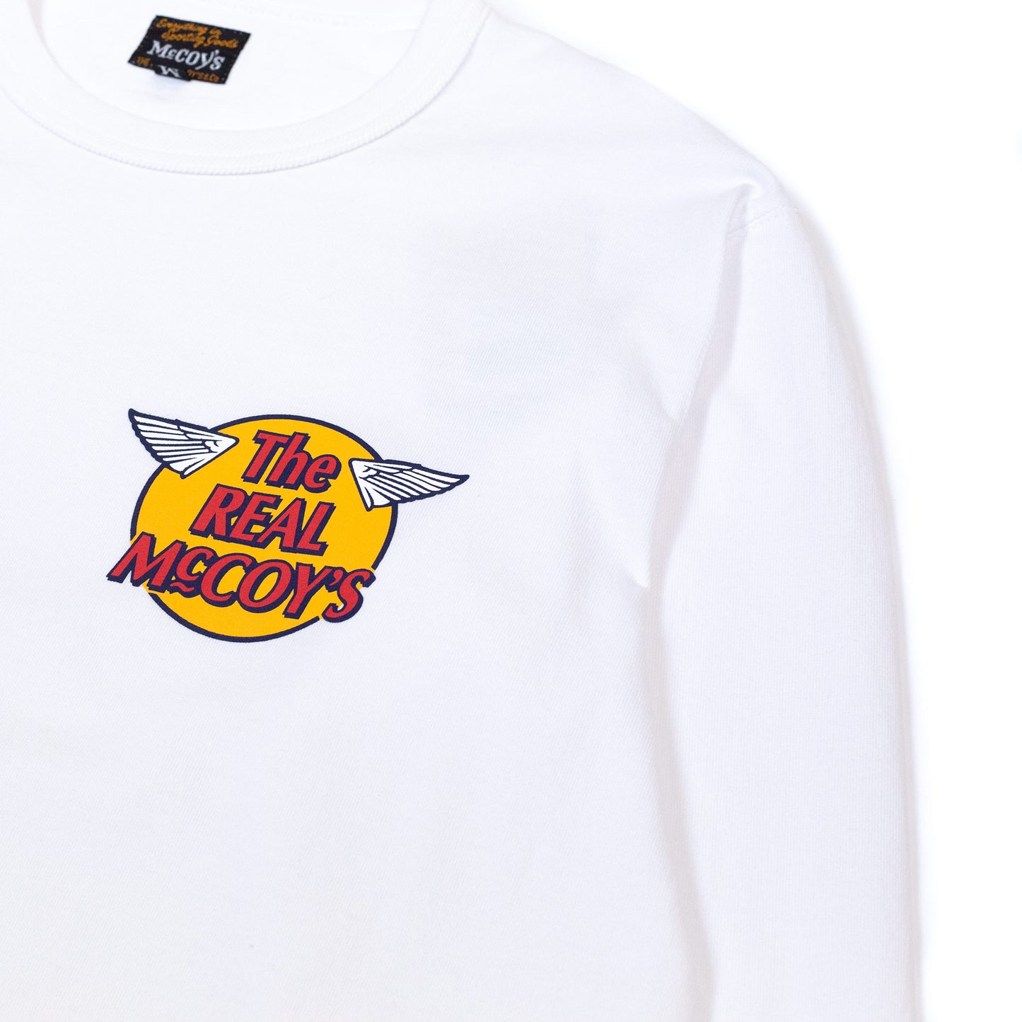 lost & found The Real McCoy's The Real McCoy's MC20002 Logo Tee L/S White