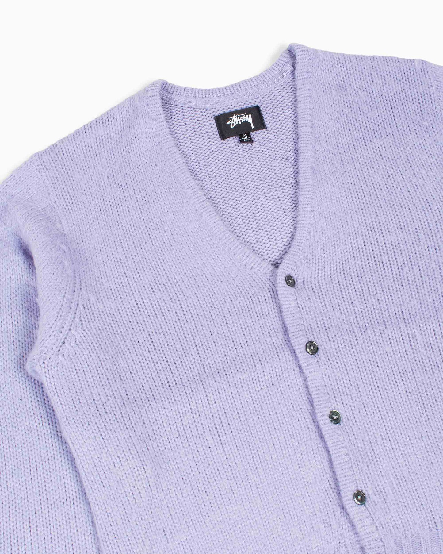 lost & found Stussy Stüssy Brushed Cardigan Lavender