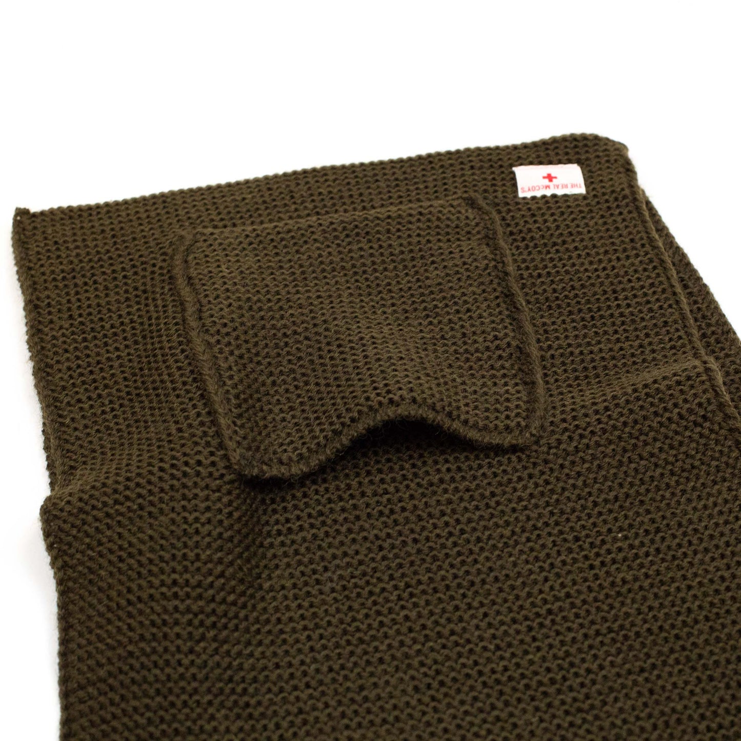 lost & found The Real McCoy's The Real McCoy's MA20102 Wool, Ribbed Muffler Olive