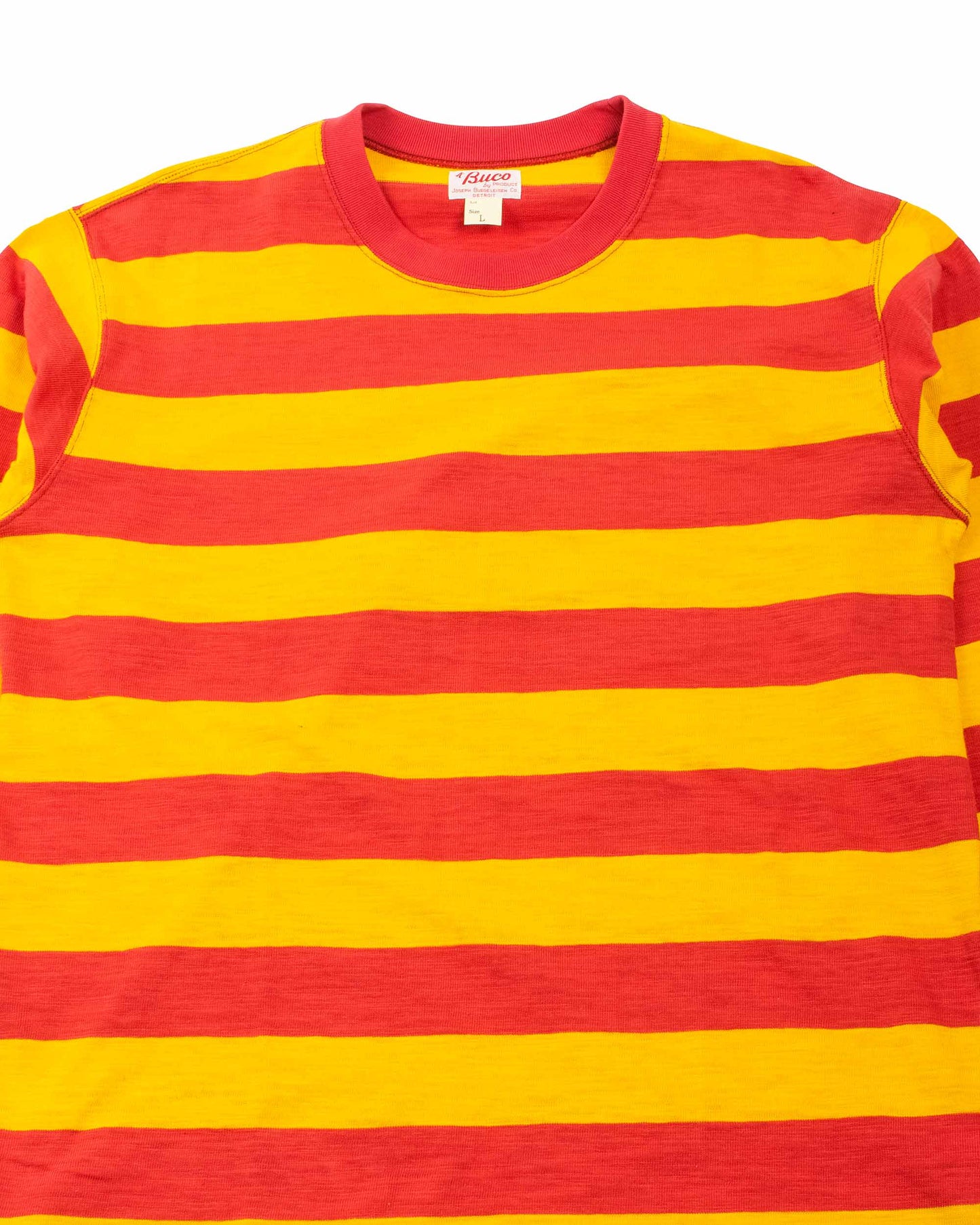 lost & found The Real McCoy's The Real McCoy's BC22005 Buco Stripe Tee L/S Salmon