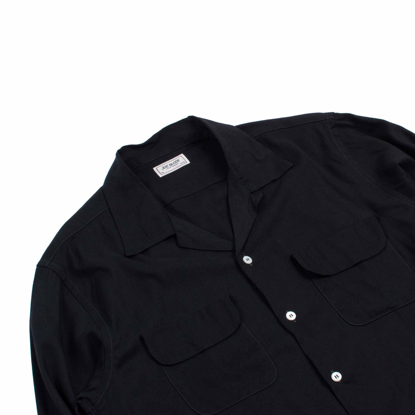 lost & found The Real McCoy's The Real McCoy's MS21009 Open Collar Rayon Shirt Black