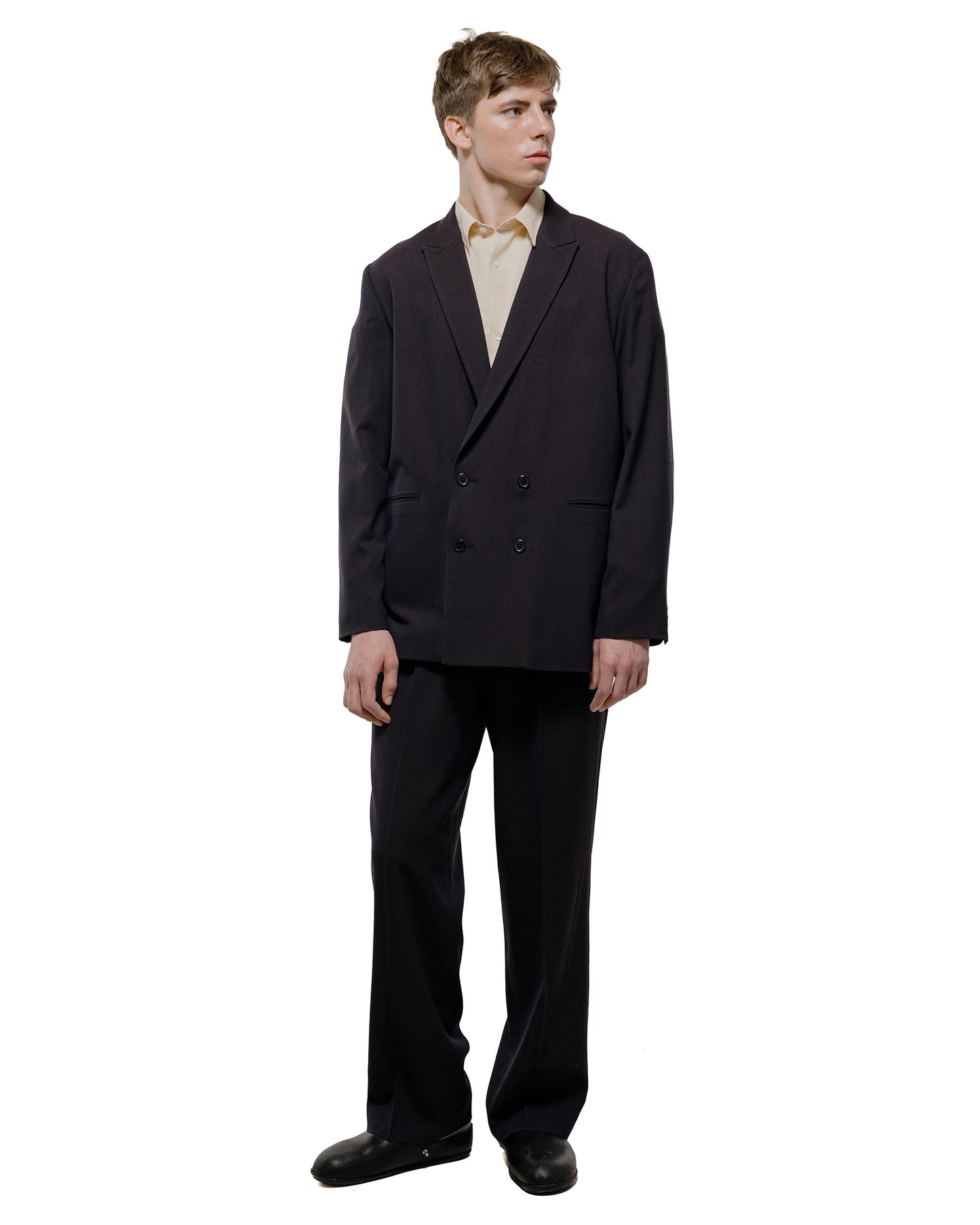 lost & found Seya. Seya. Travel Tailored Jacket/Summer Herringbone Mud Indigo