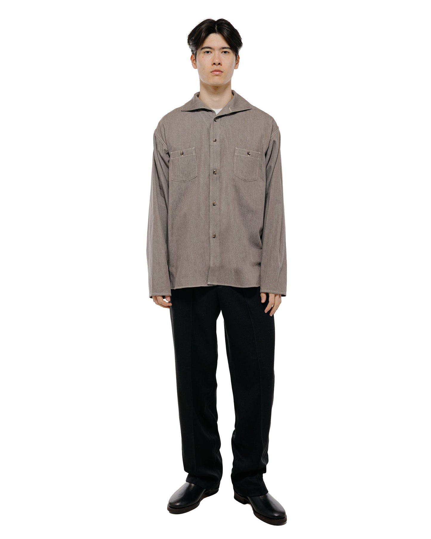 Old Joe Camp Collar Marine Shirts Long Sleeve Nutmeg