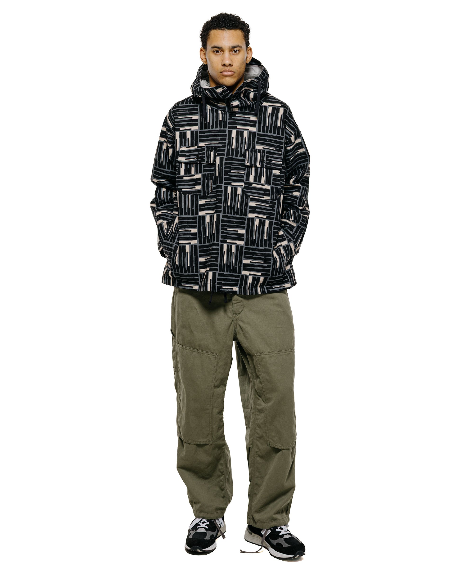 lost & found Engineered Garments Engineered Garments Cagoule Shirt Black CL Tile Print Canvas