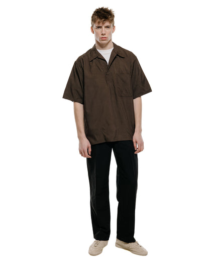 lost & found KAPTAIN SUNSHINE KAPTAIN SUNSHINE Silk Pullover SS Shirt Espresso