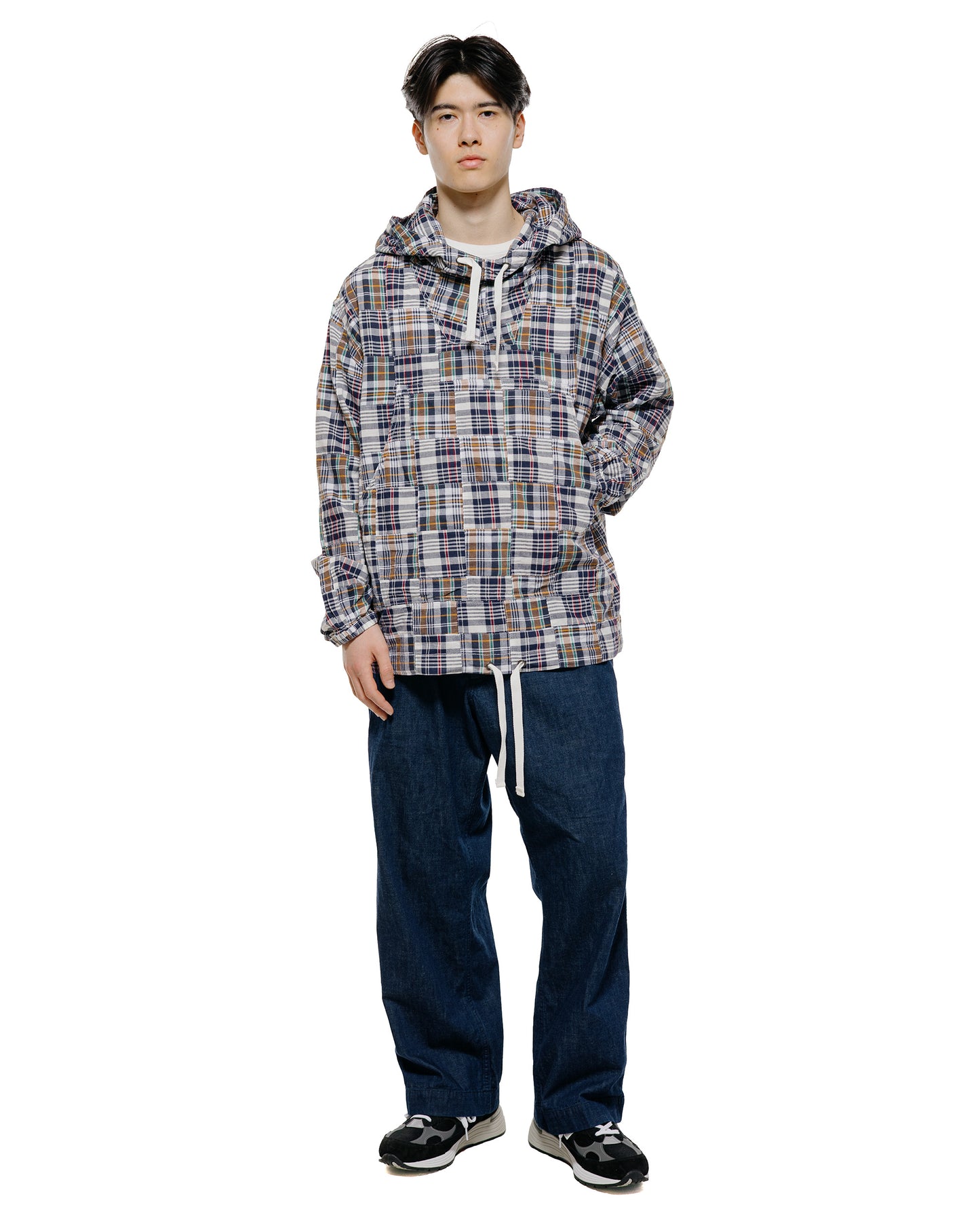 lost & found Beams Plus Beams Plus MIL Smock Patchwork Madras Navy