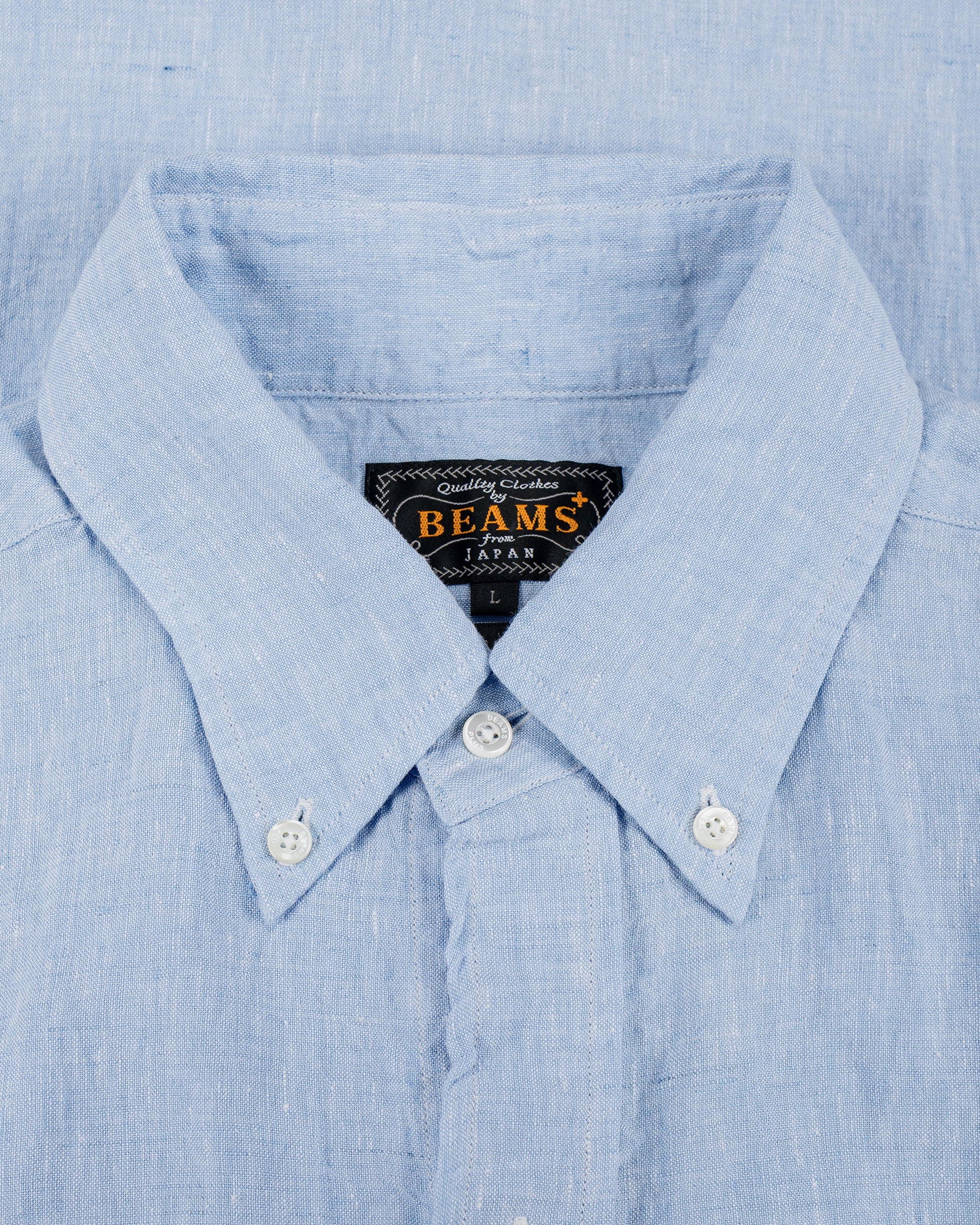 lost & found Beams Plus Beams Plus B.D. Classic Fit Linen Chambray Blue