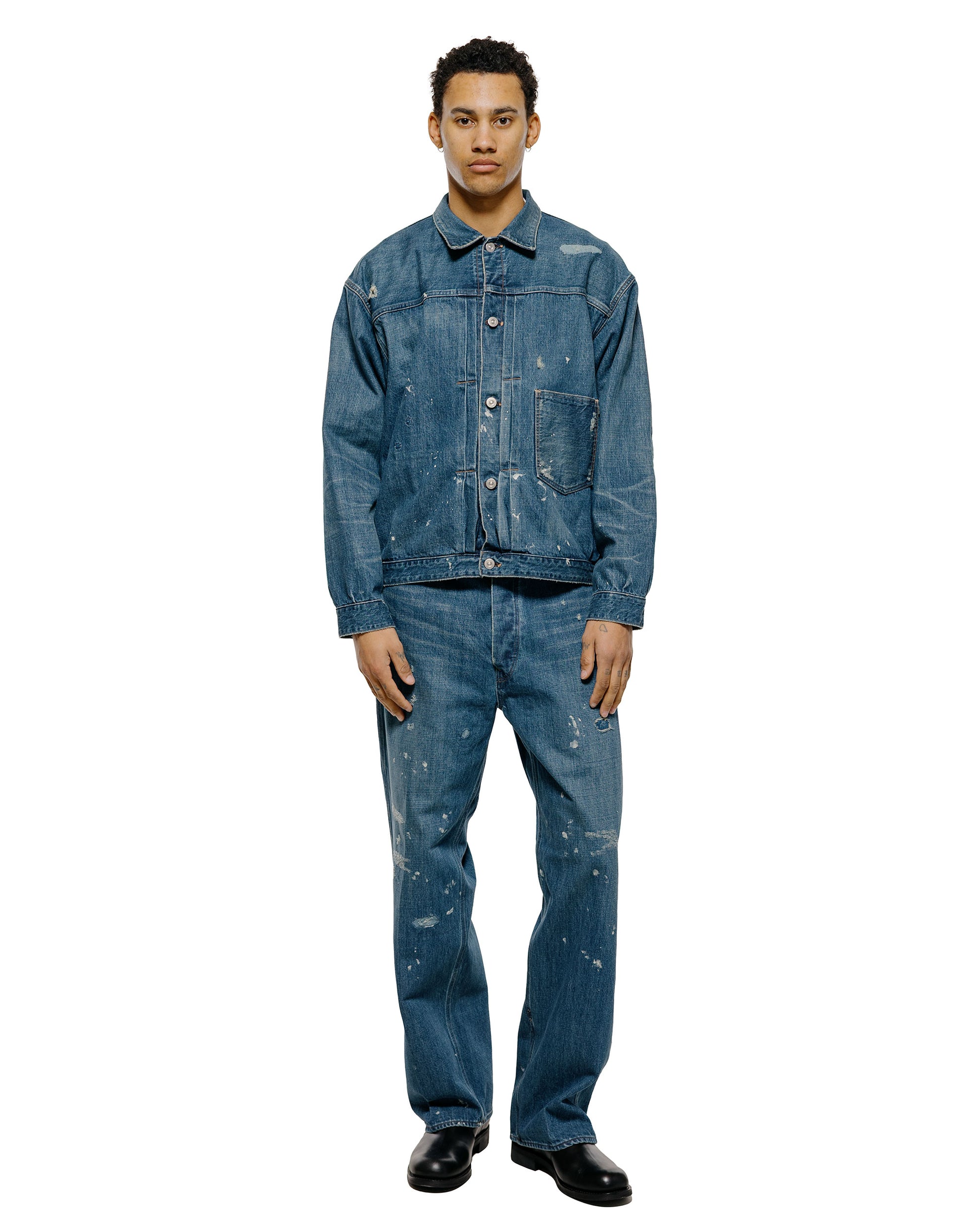 lost & found Old Joe Old Joe One Pocket Jean Jacket (Scar Face & Paint) Indigo