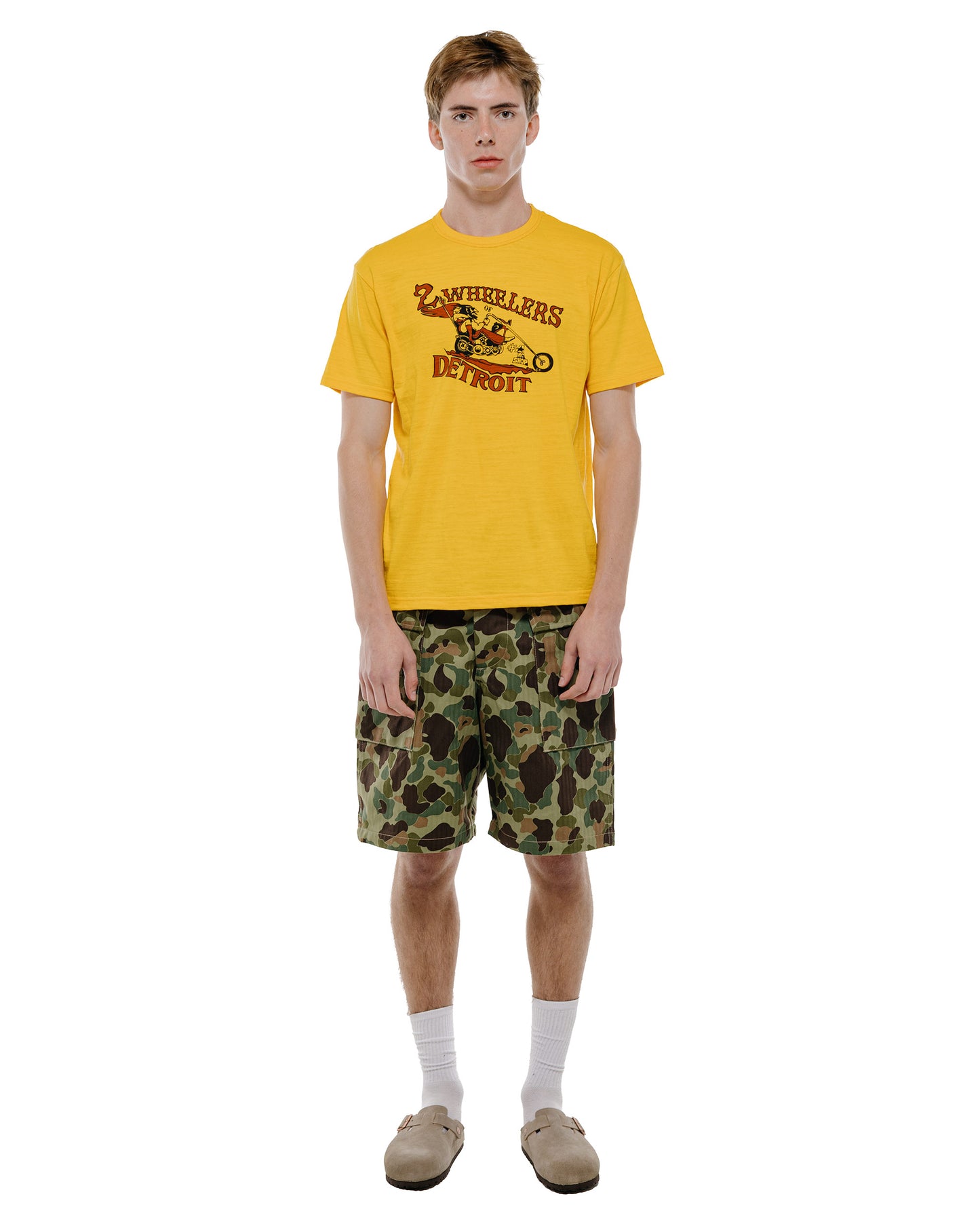 The Real McCoy's MP26002 Reversible Frogskin Camouflage Shorts Green