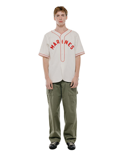 The Real McCoy's MS26010 Baseball Uniform Shirt / Marines White