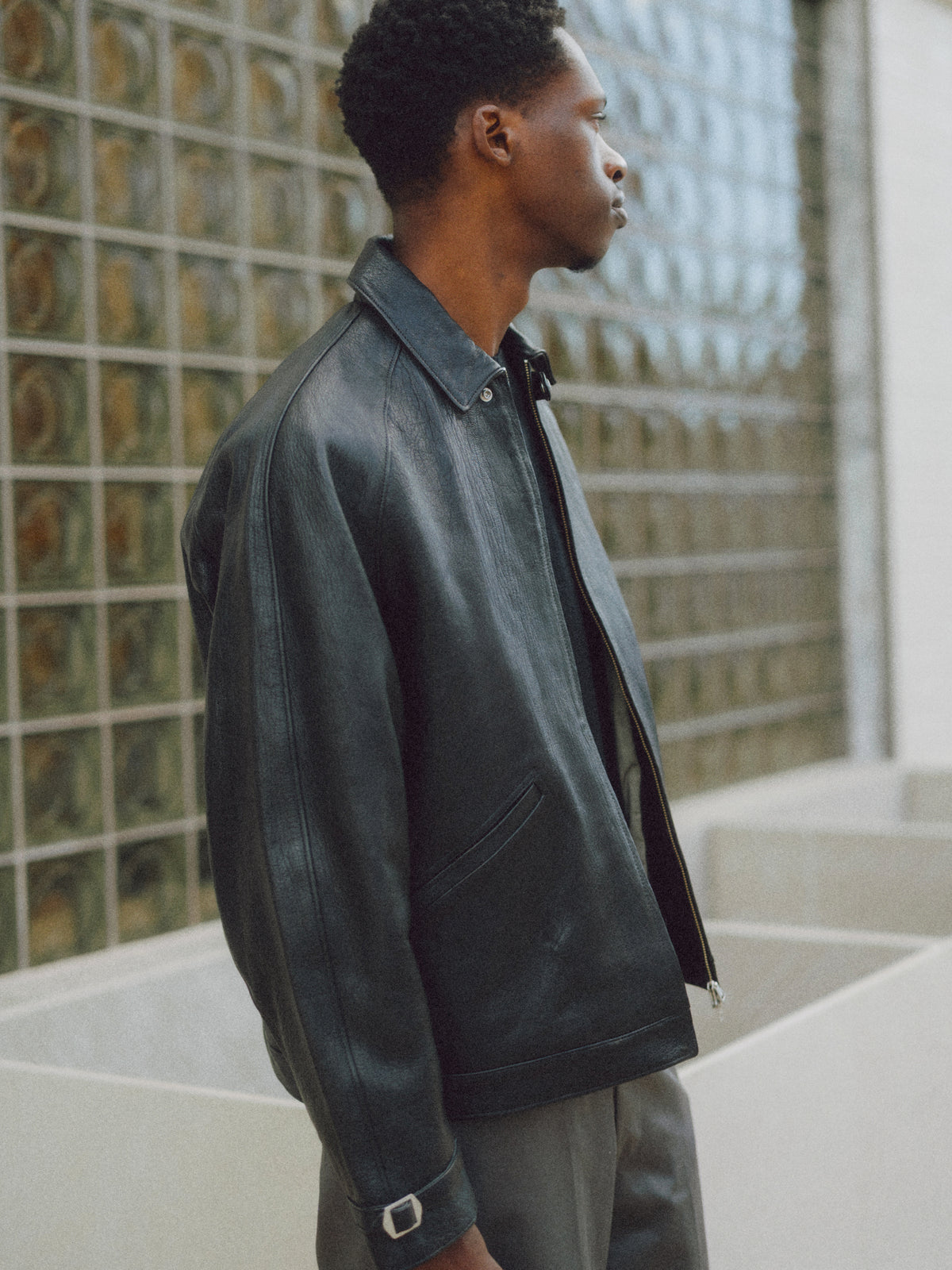 Phigvel Lost & Found Leather Zip Blouson Black(Smooth)